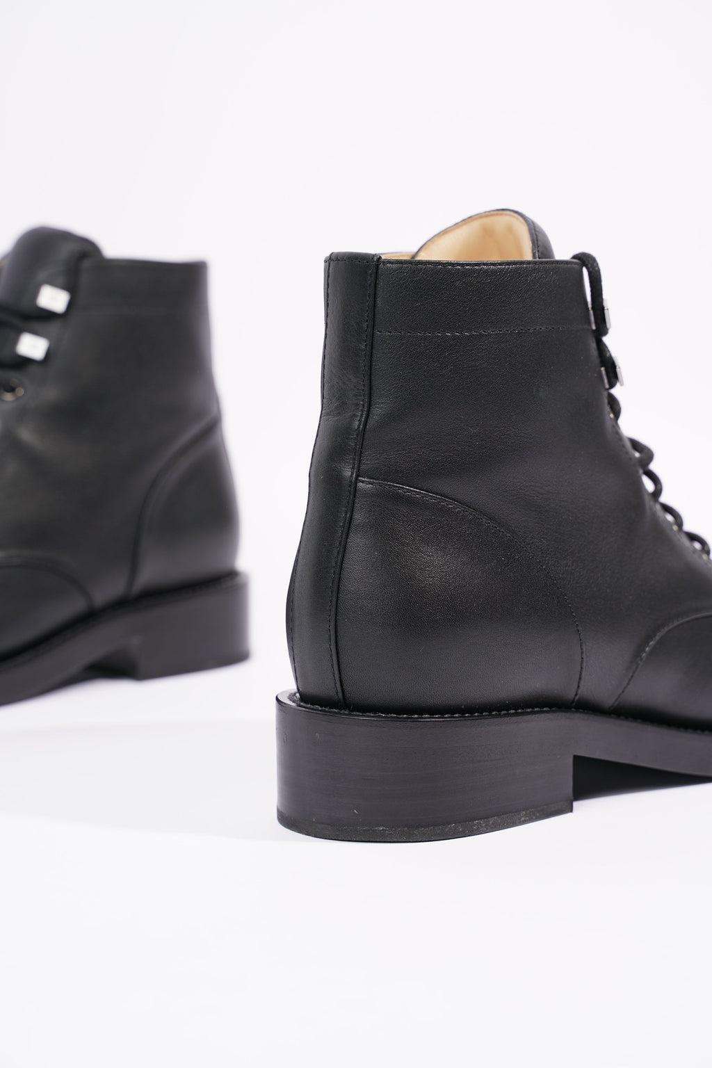 Chanel Womens Lace Up Boot Black EU 38.5 / UK 5.5