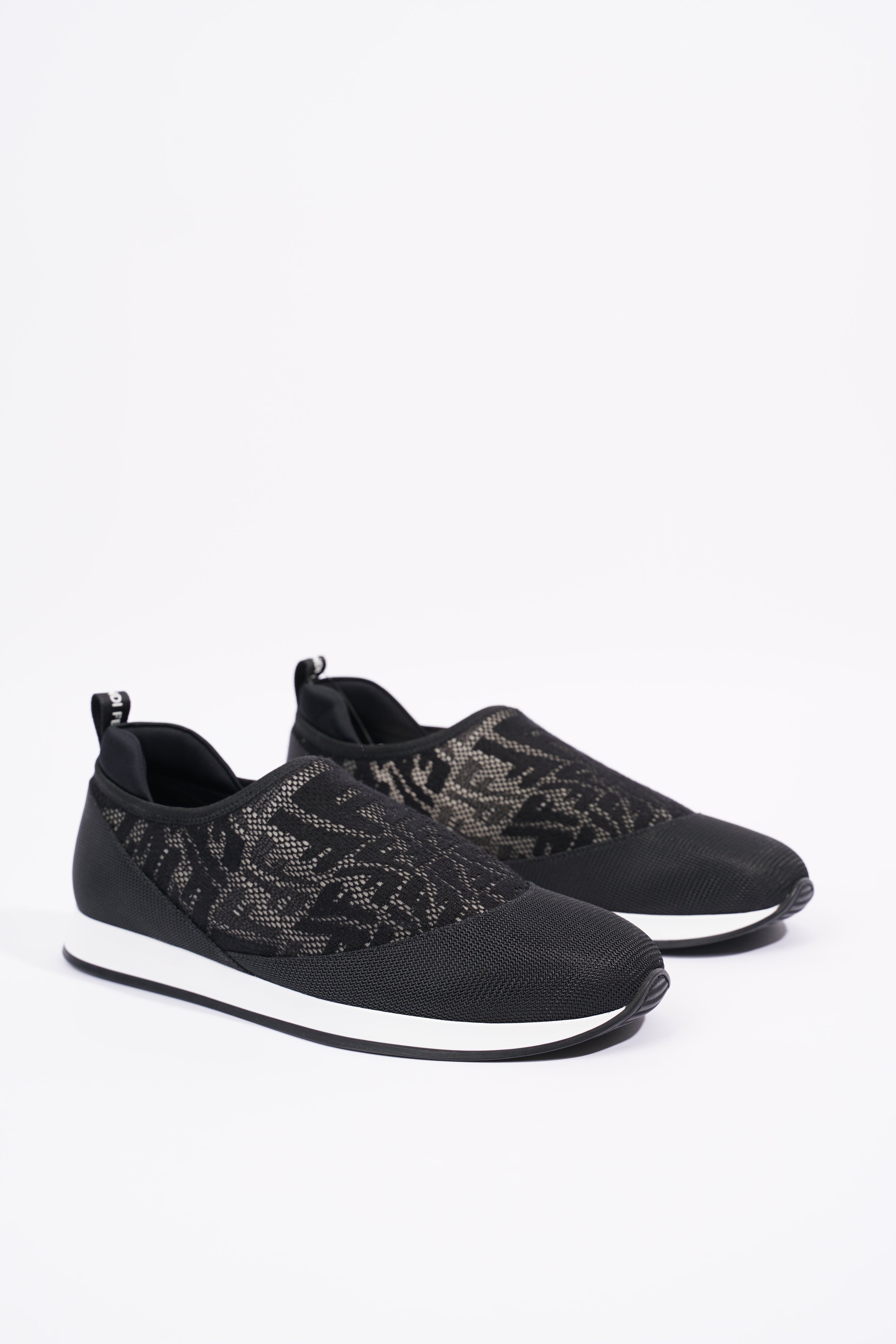 Fendi Womens Slip On Sneaker Black / White EU 39 / UK 6