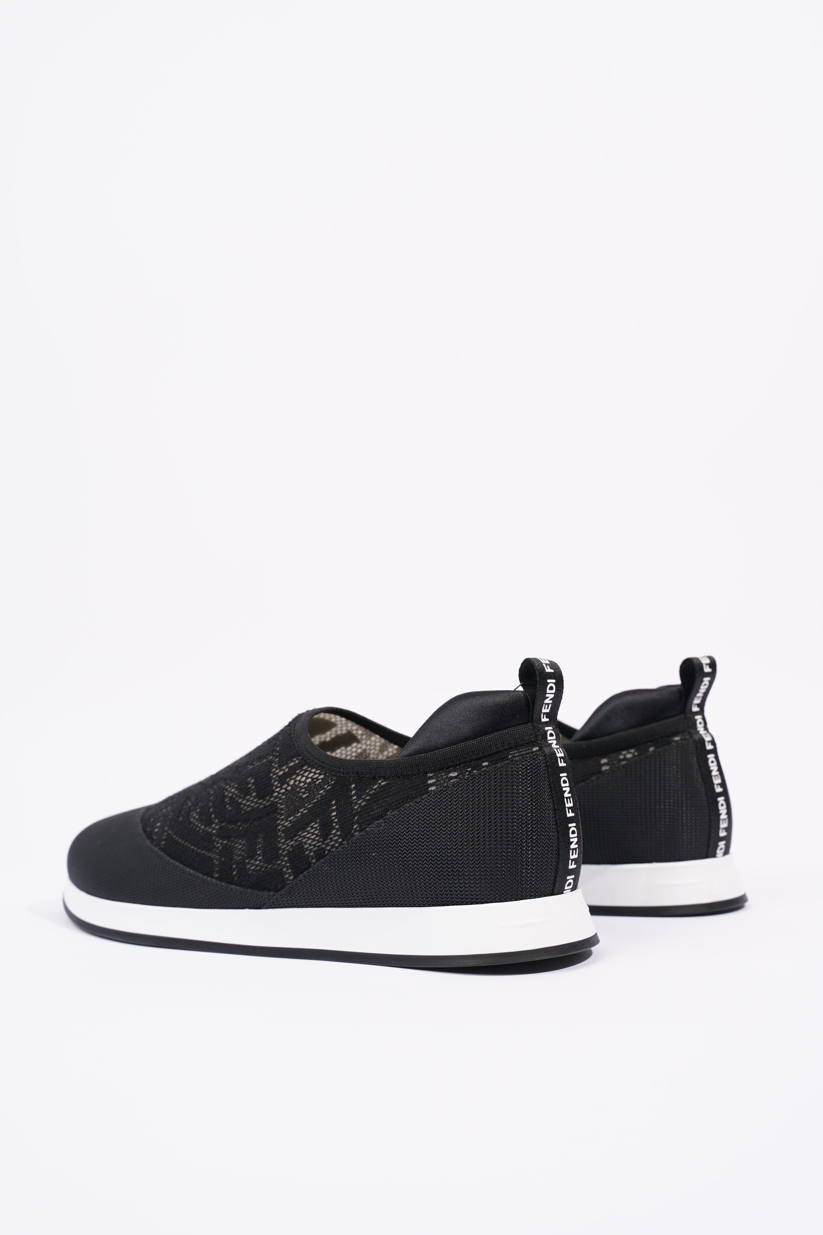 Fendi Womens Slip On Sneaker Black / White EU 39 / UK 6