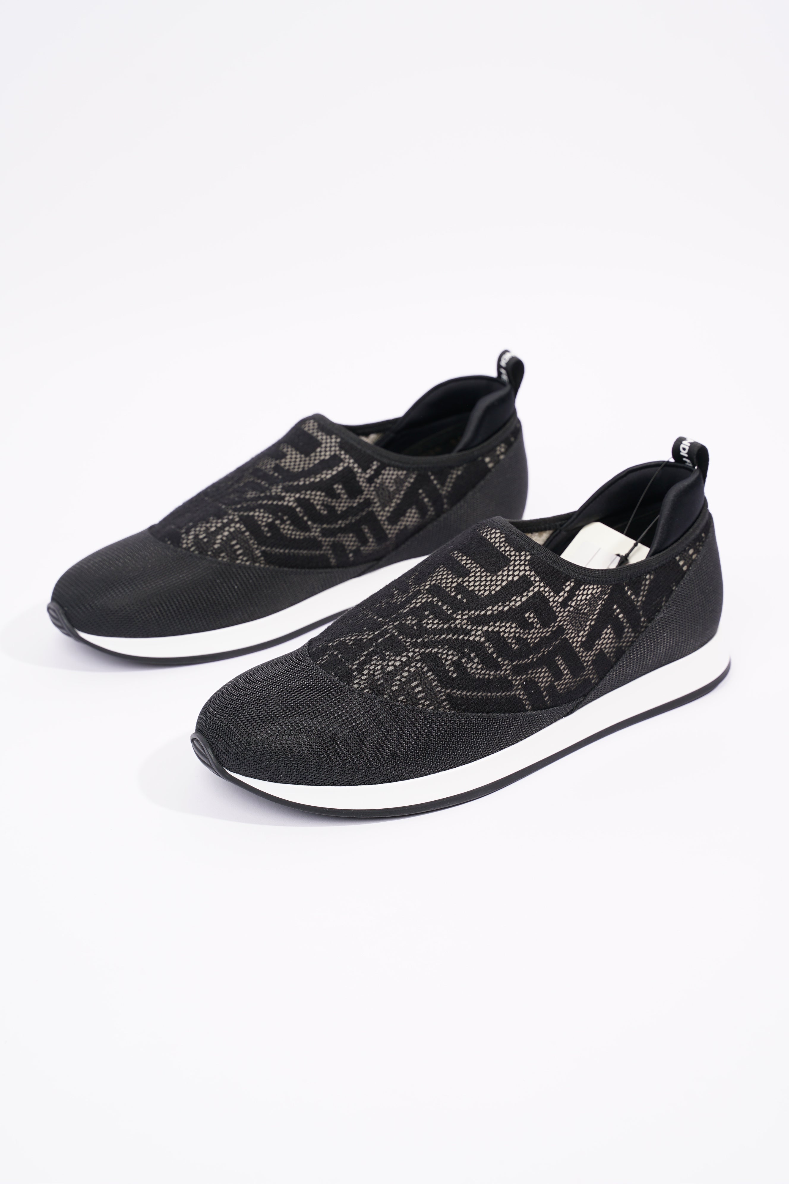 Fendi Womens Slip On Sneaker Black / White EU 39 / UK 6