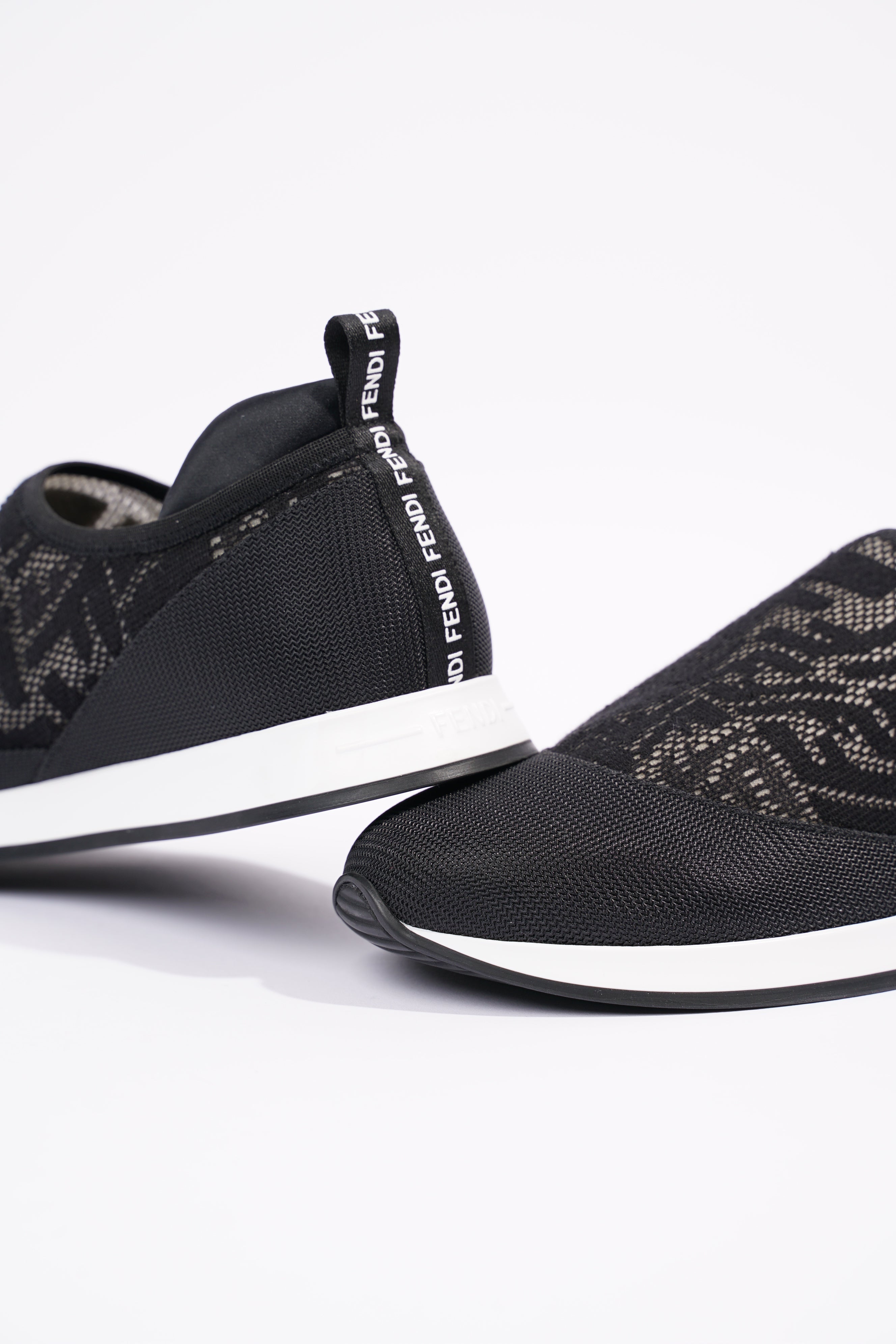 Fendi Womens Slip On Sneaker Black / White EU 39 / UK 6