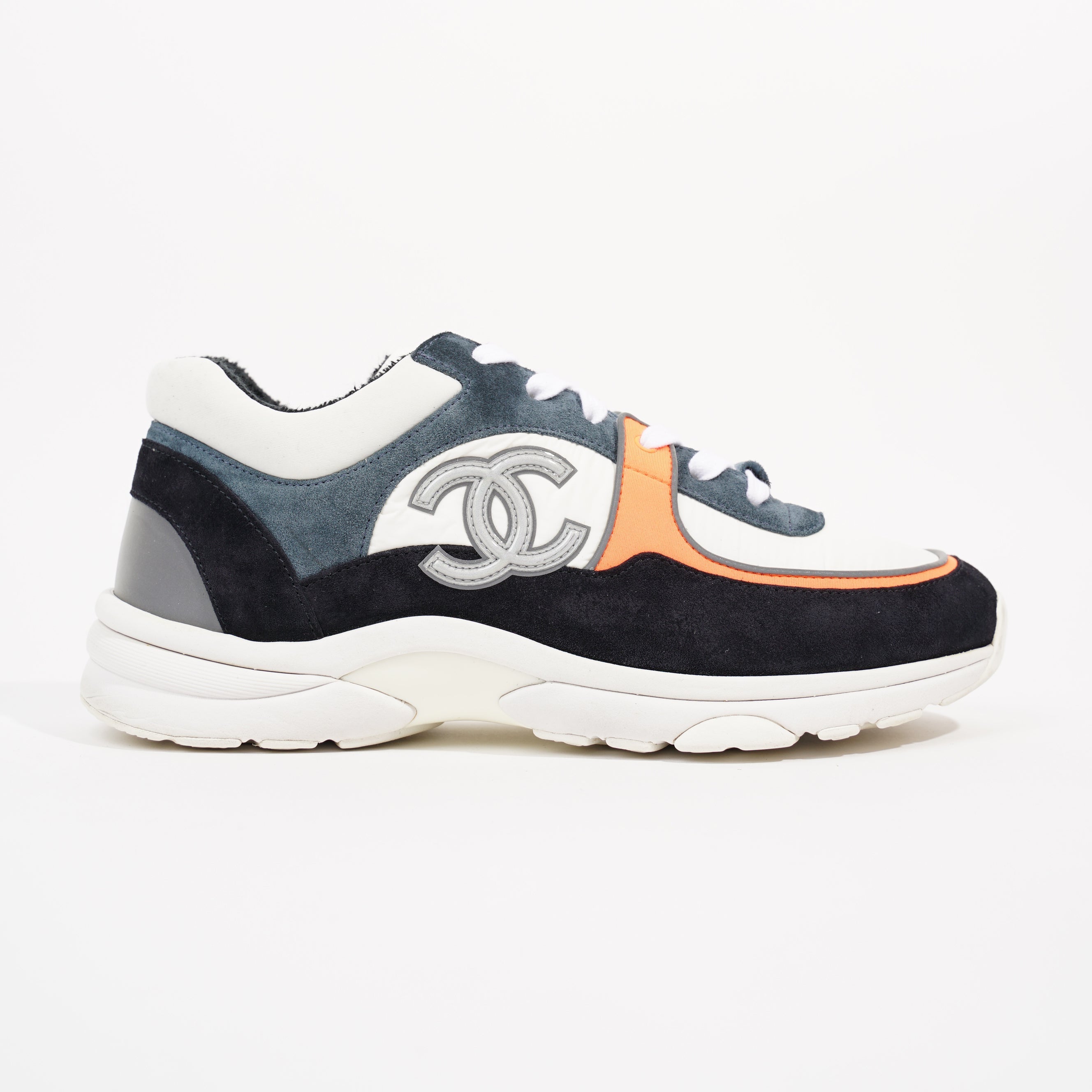 Chanel Womens CC Logo White / Blue / Orange EU 40 / UK 7