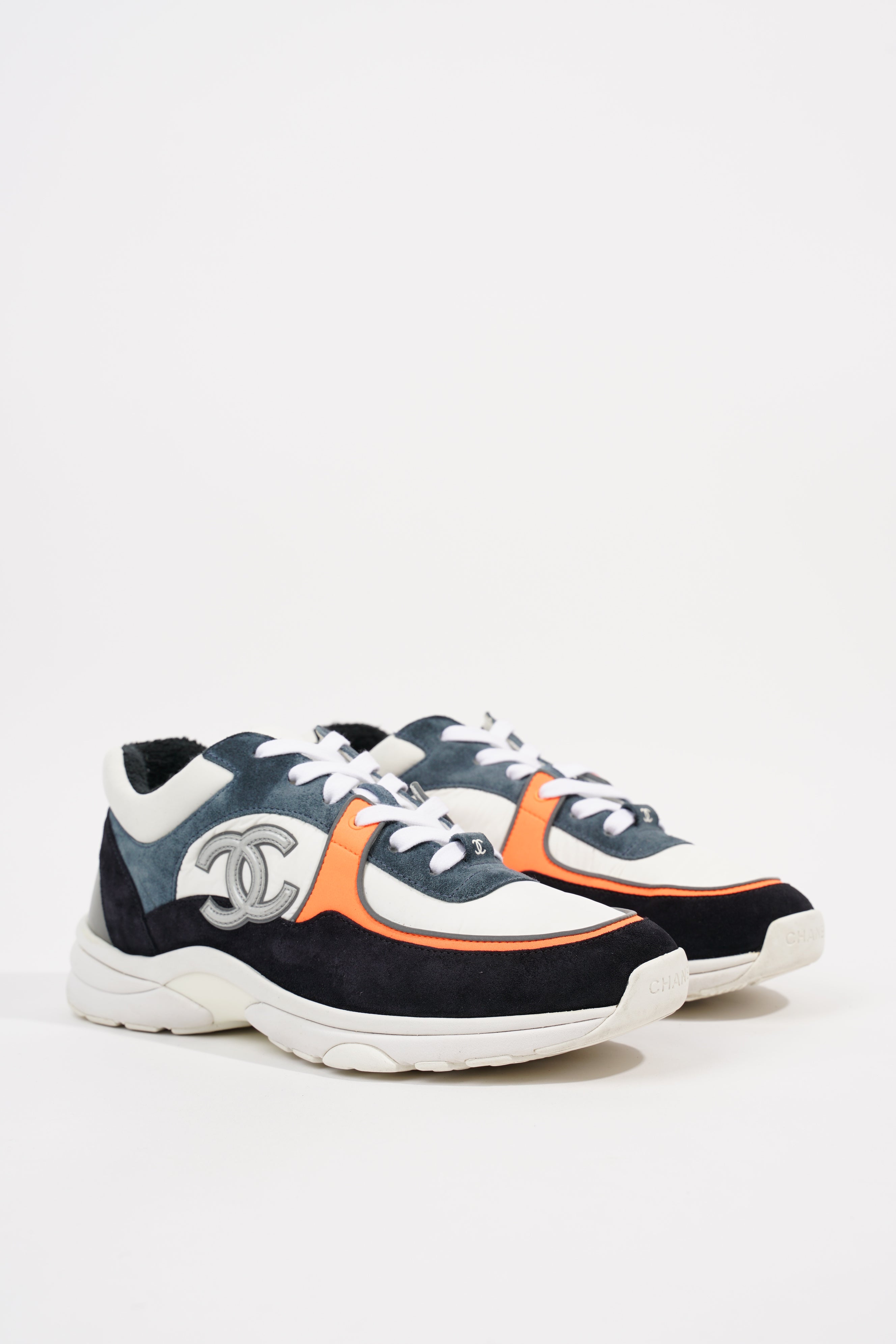 Chanel Womens CC Logo White / Blue / Orange EU 40 / UK 7