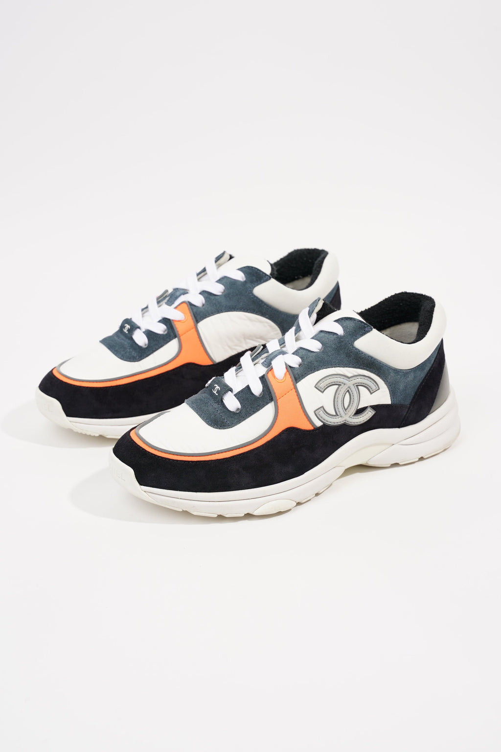 Chanel Womens CC Logo White / Blue / Orange EU 40 / UK 7