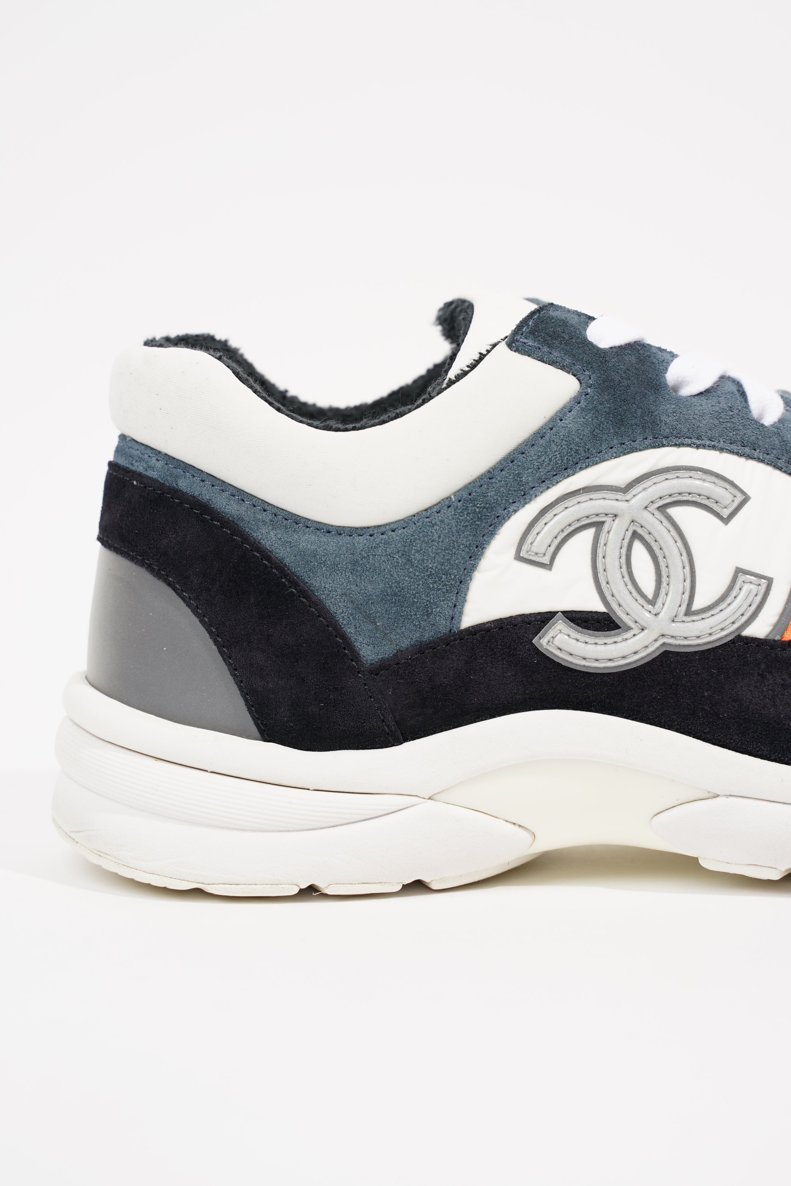 Chanel Womens CC Logo White / Blue / Orange EU 40 / UK 7