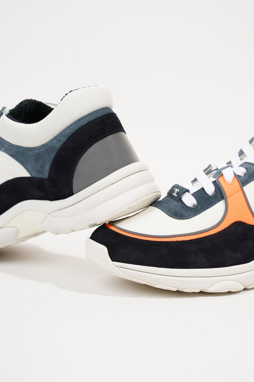 Chanel Womens CC Logo White / Blue / Orange EU 40 / UK 7