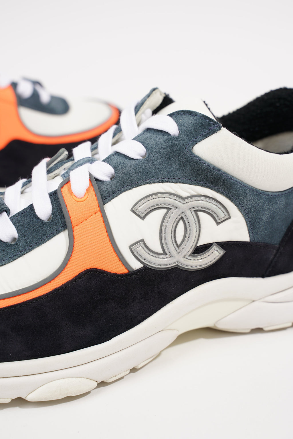 Chanel Womens CC Logo White / Blue / Orange EU 40 / UK 7