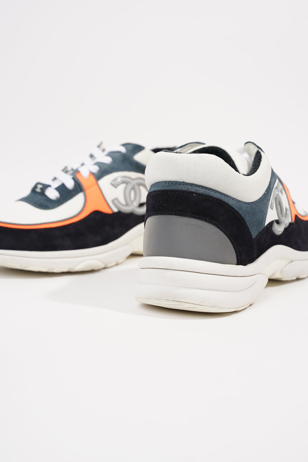 Chanel Womens CC Logo White / Blue / Orange EU 40 / UK 7