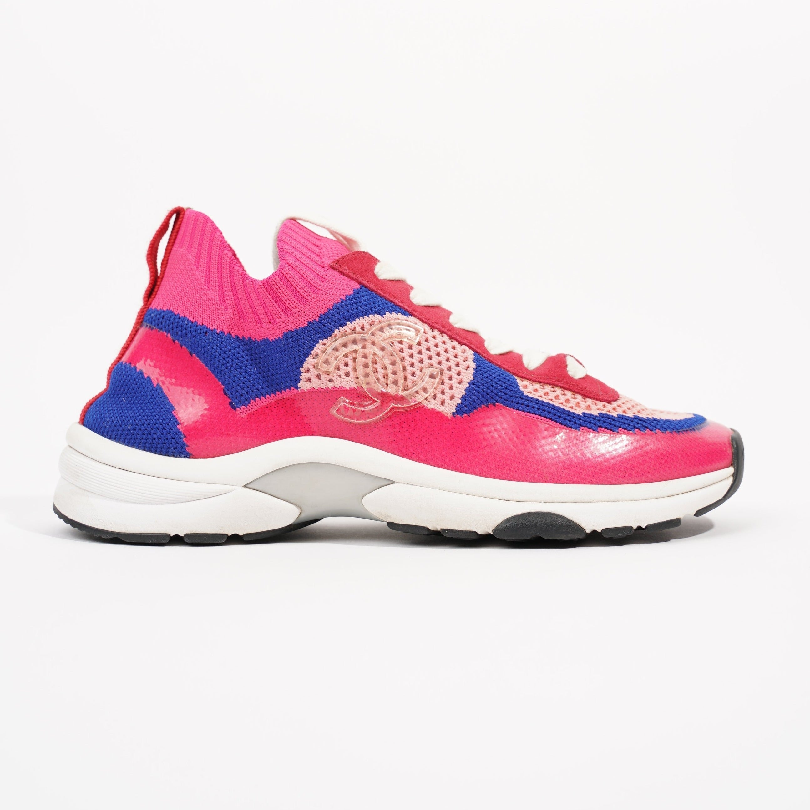 Chanel Womens CC Logo Knit Pink / Blue EU 36.5 / UK 3.5