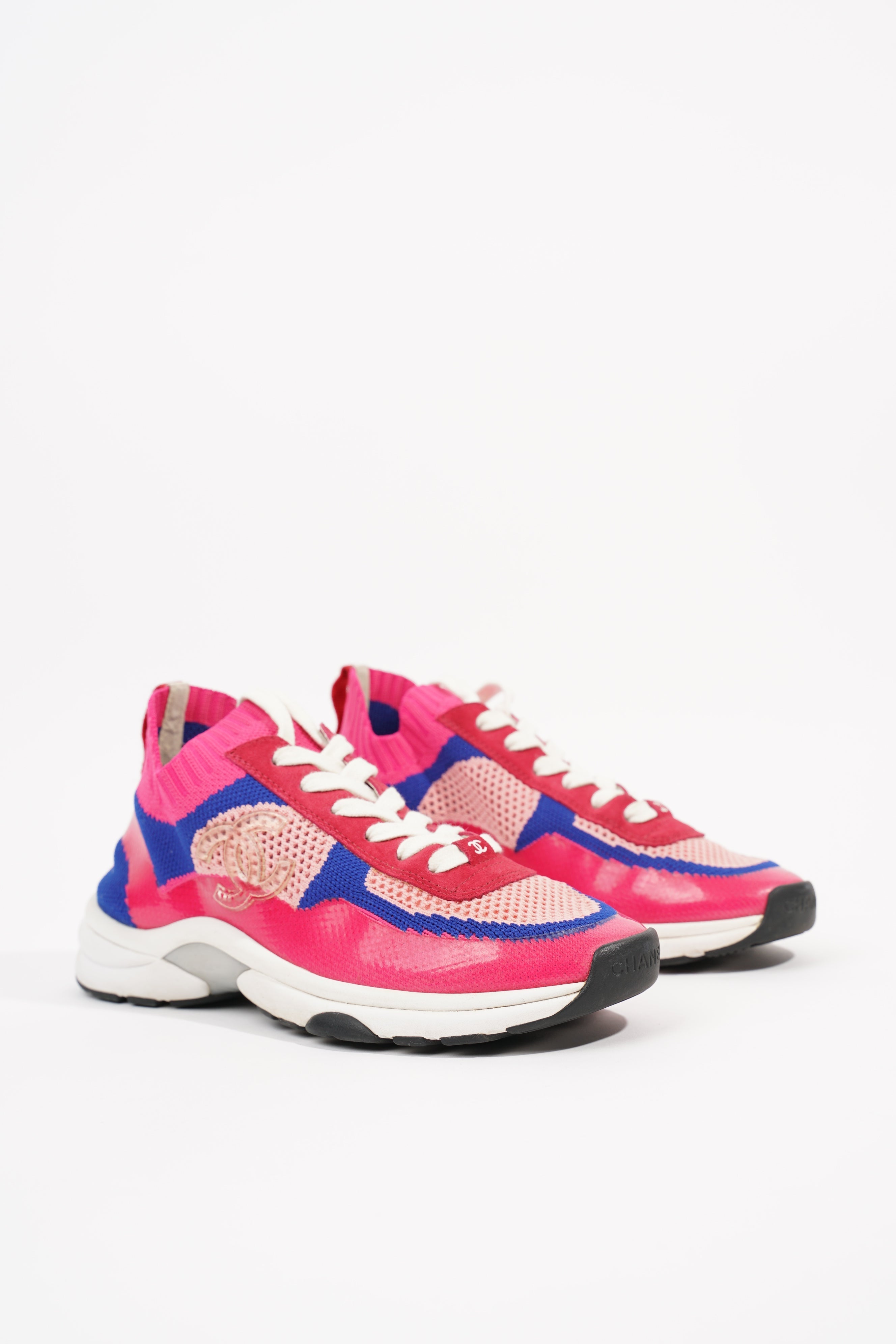 Chanel Womens CC Logo Knit Pink / Blue EU 36.5 / UK 3.5