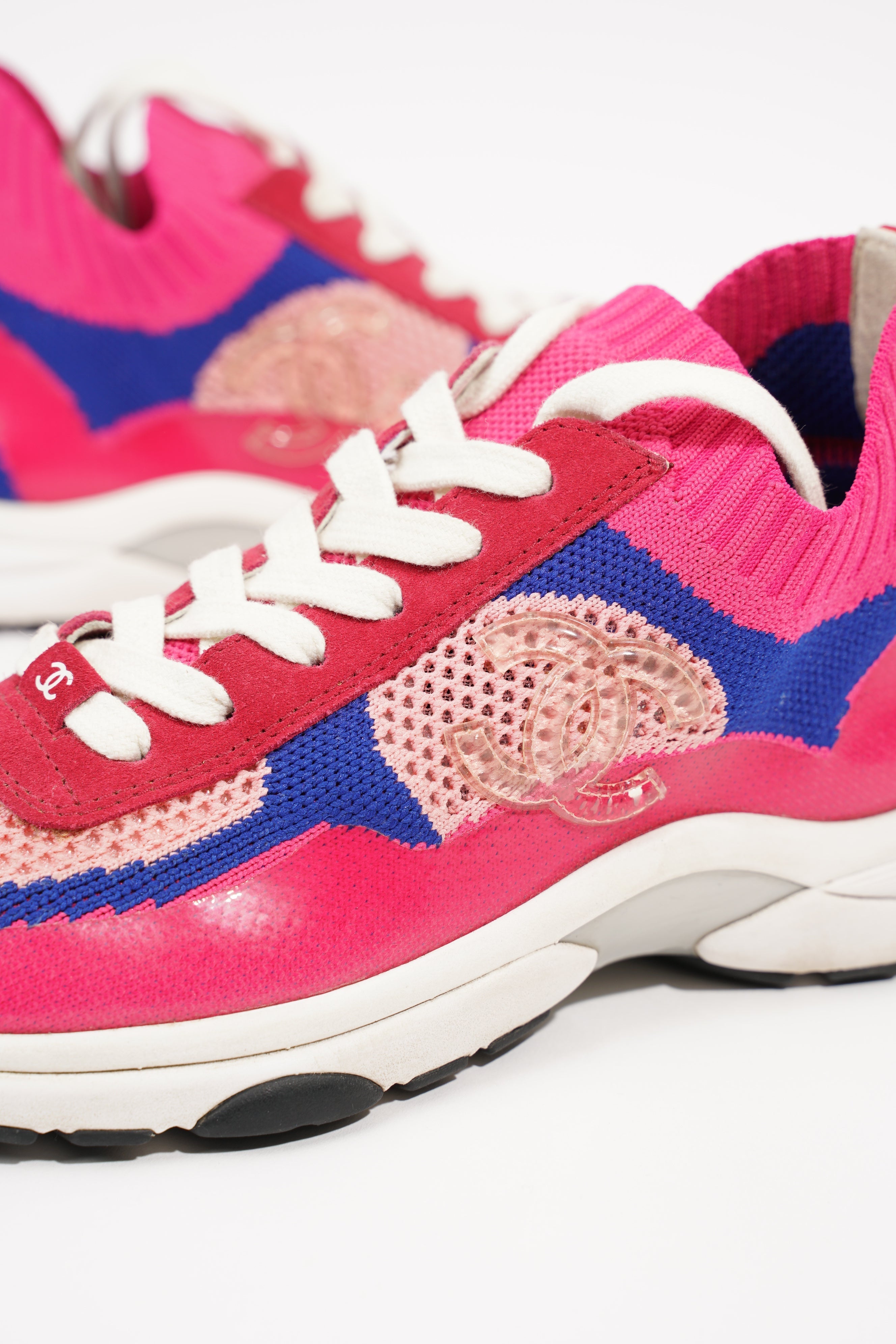 Chanel Womens CC Logo Knit Pink / Blue EU 36.5 / UK 3.5