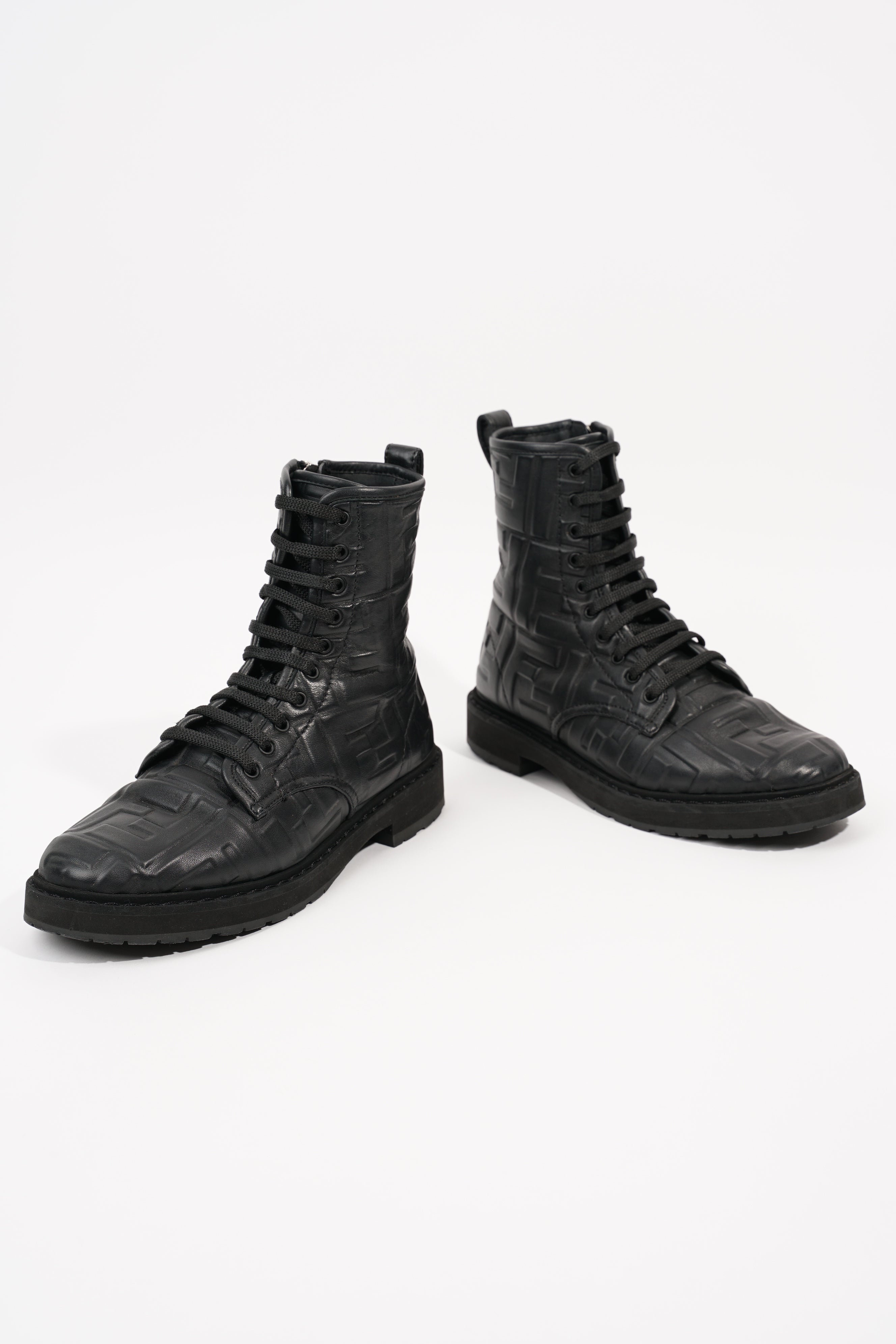 Fendi Womens Lace Up Boot Black EU 35.5 / UK 2.5