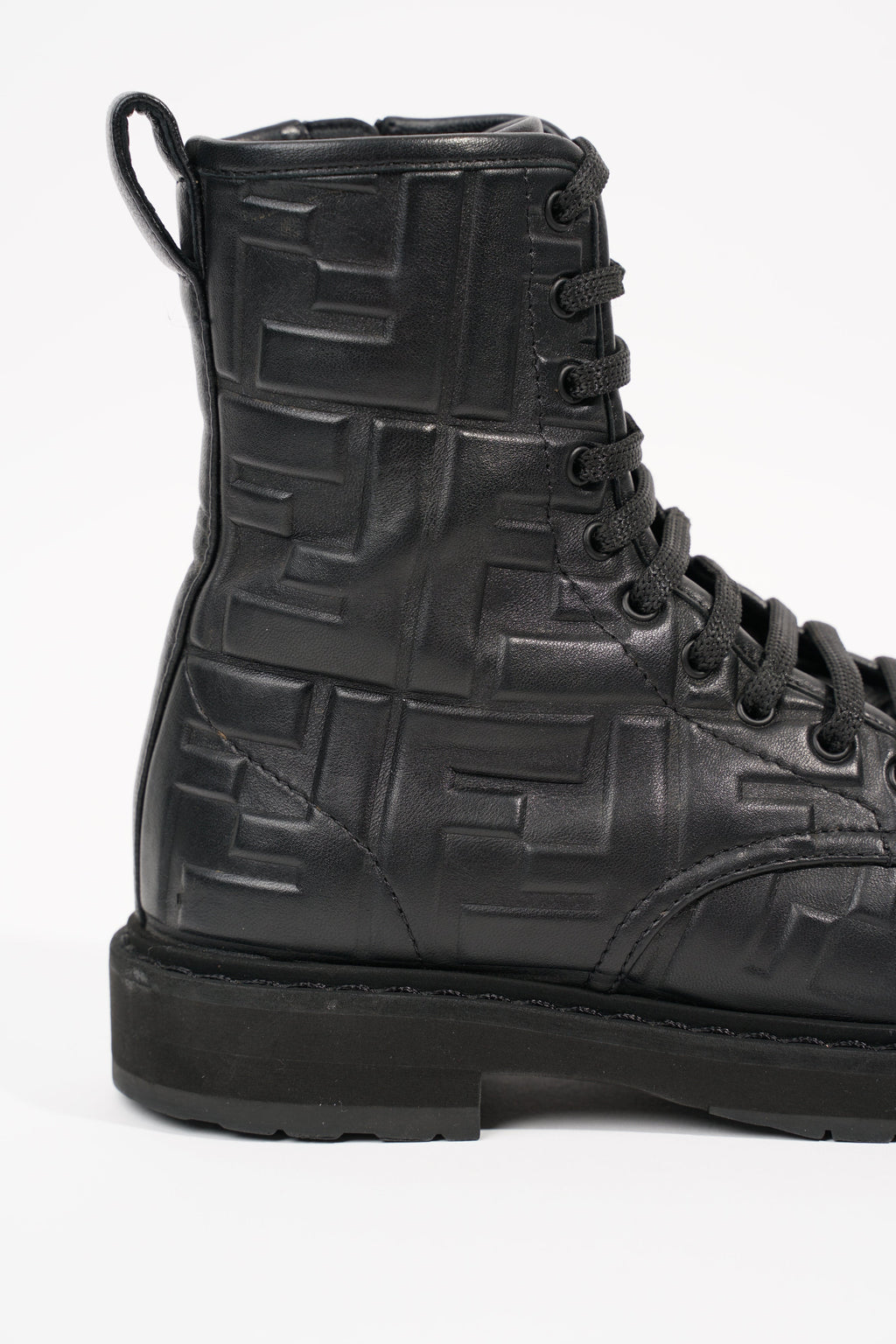 Fendi Womens Lace Up Boot Black EU 35.5 / UK 2.5