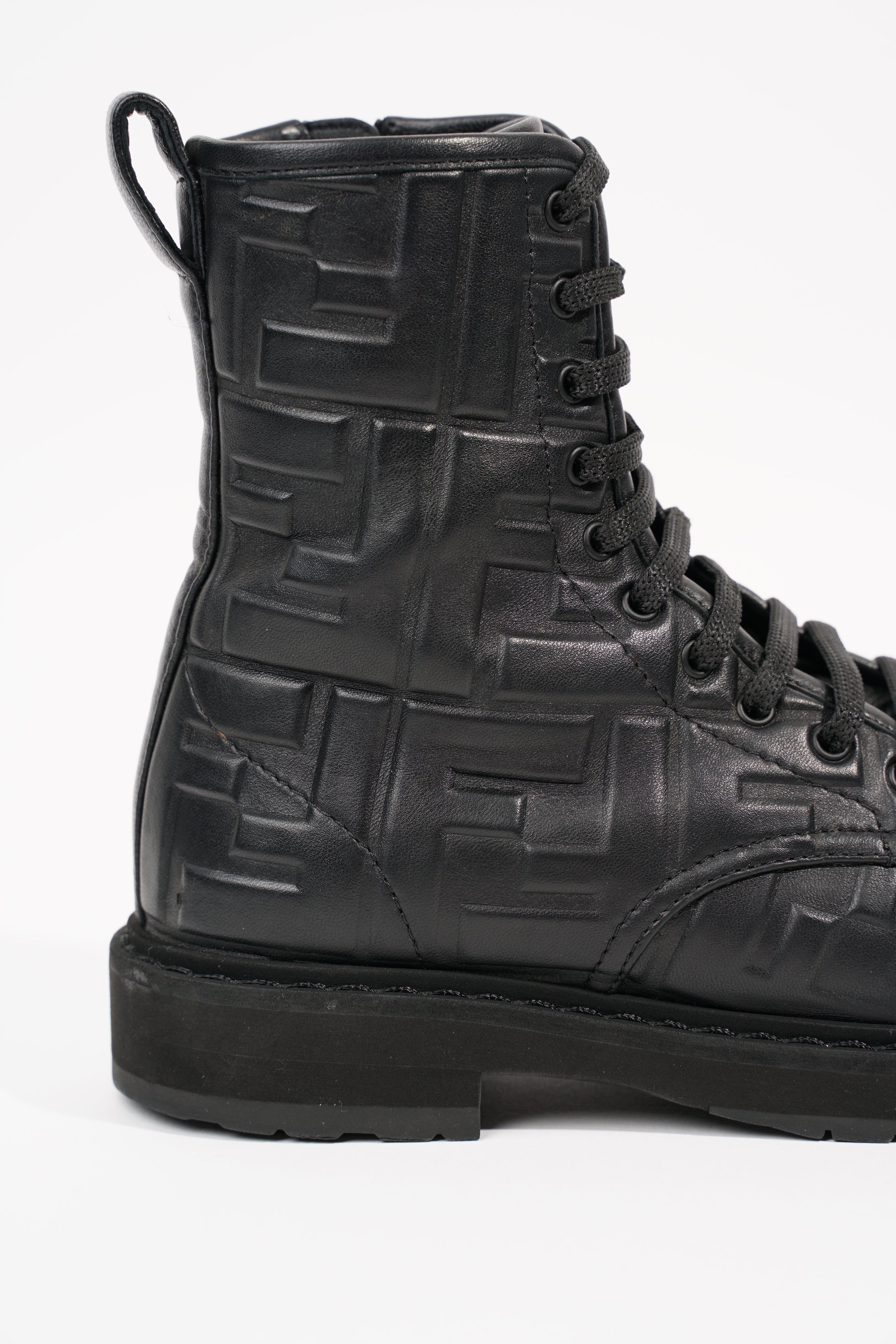 Fendi Womens Lace Up Boot Black EU 35.5 / UK 2.5