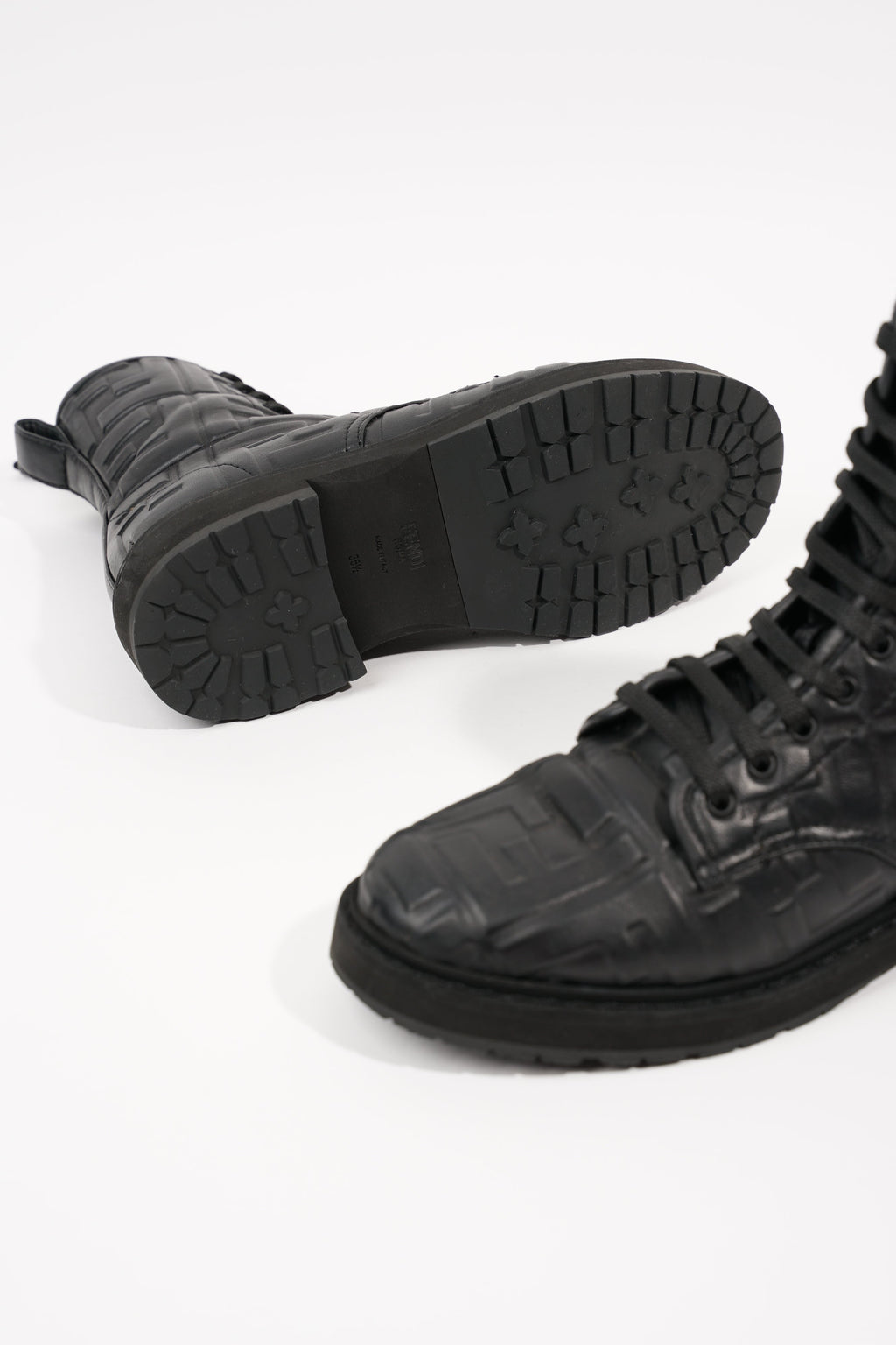 Fendi Womens Lace Up Boot Black EU 35.5 / UK 2.5