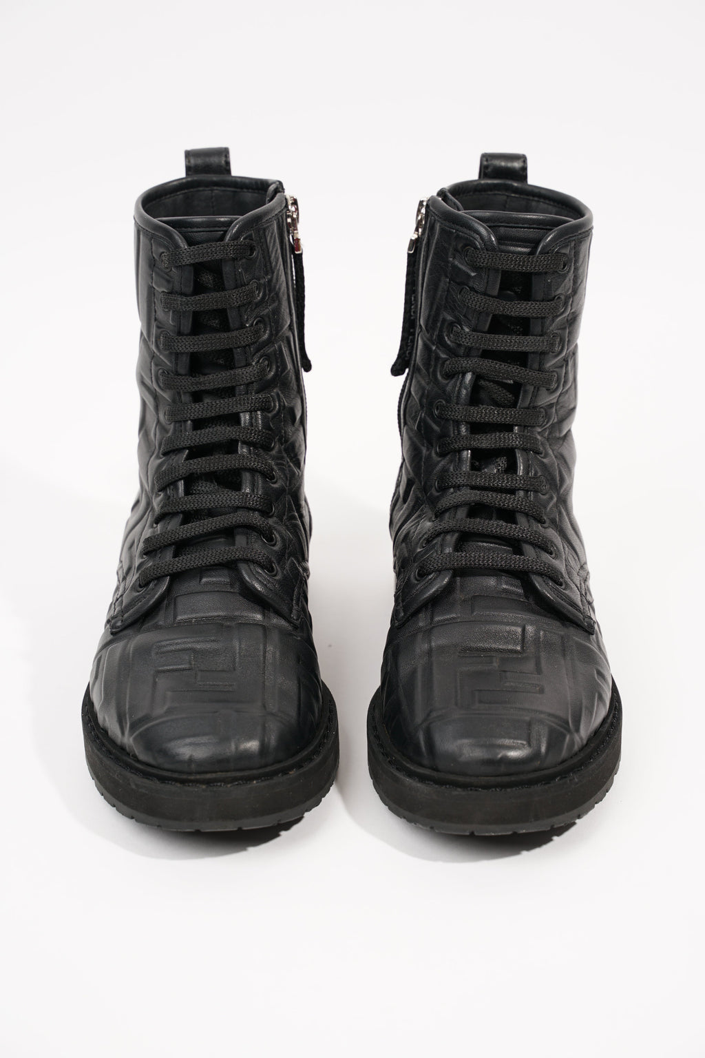 Fendi Womens Lace Up Boot Black EU 35.5 / UK 2.5