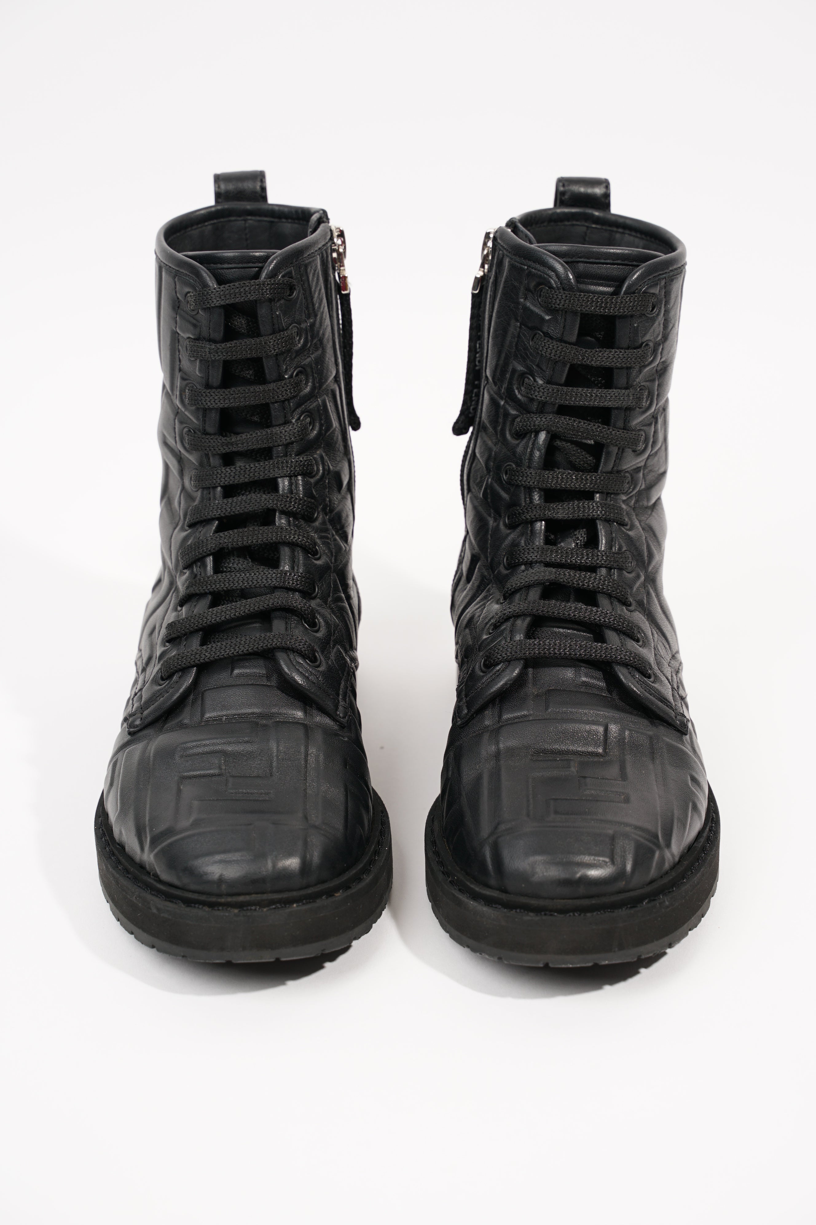 Fendi Womens Lace Up Boot Black EU 35.5 / UK 2.5