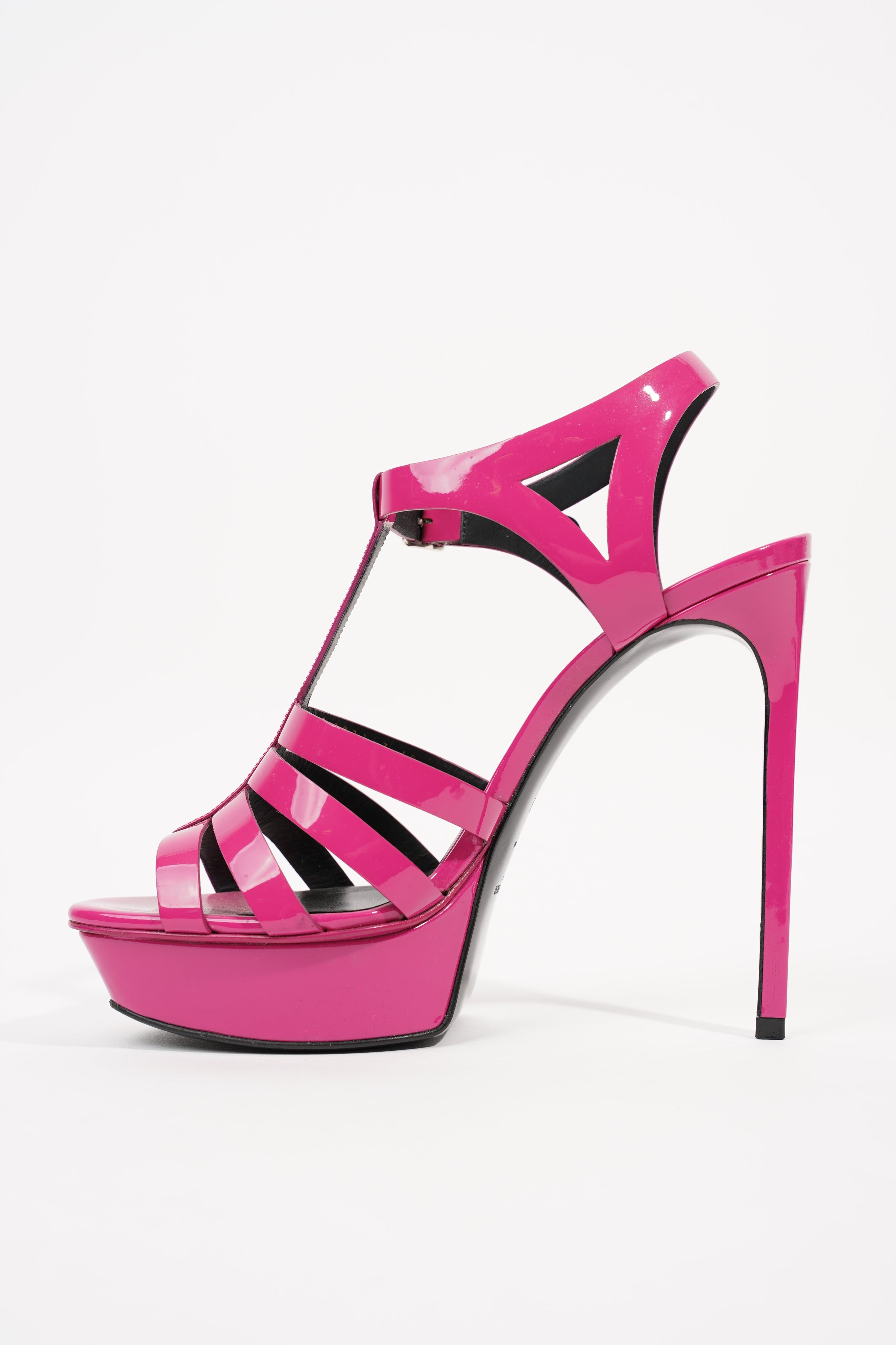 Saint Laurent Womens Tribute Platform Heel Dark Magenta EU 39 / UK 6