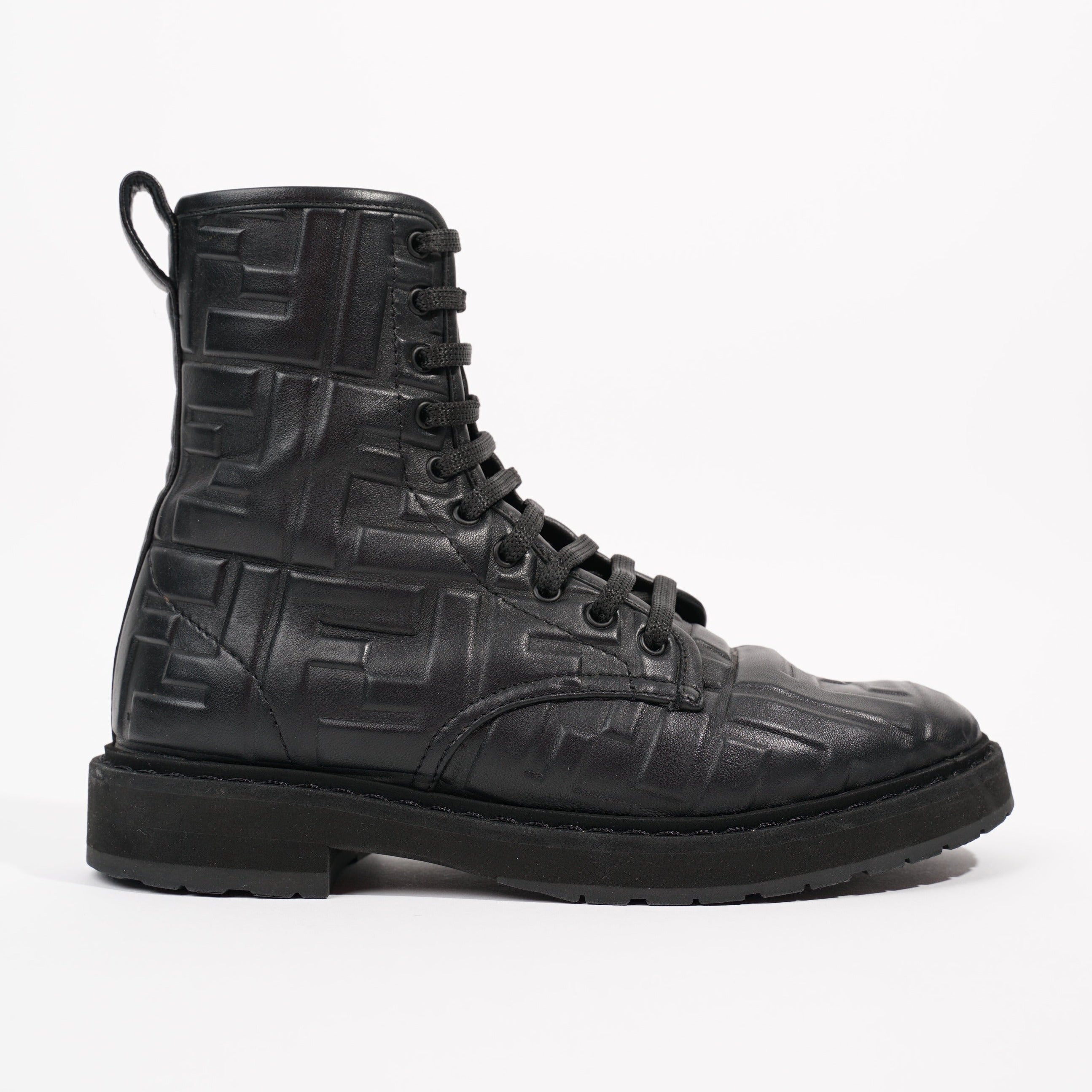 Fendi Womens Lace Up Boot Black EU 35.5 / UK 2.5