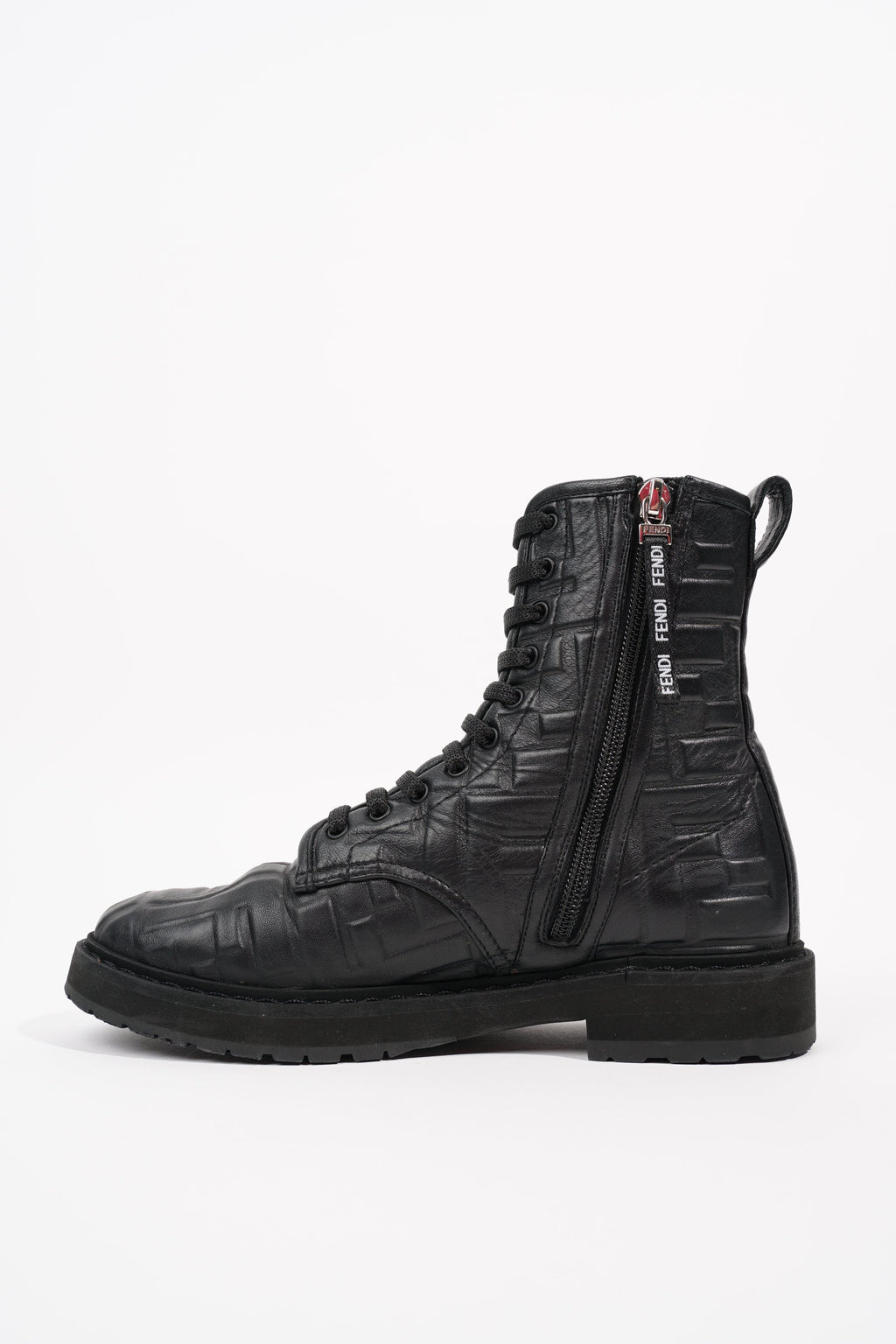 Fendi Womens Lace Up Boot Black EU 35.5 / UK 2.5
