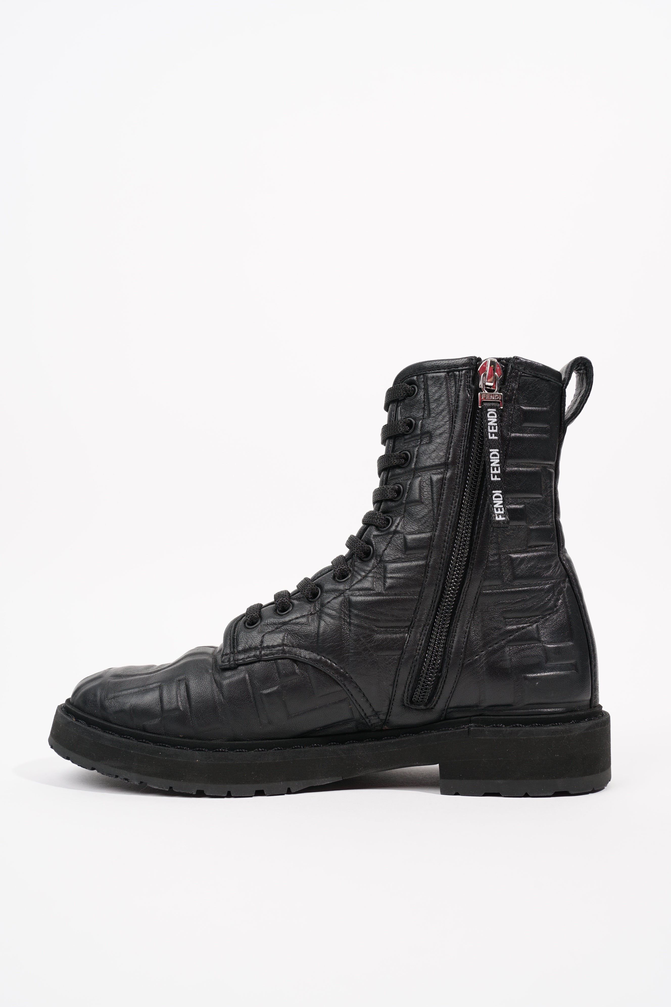 Fendi Womens Lace Up Boot Black EU 35.5 / UK 2.5
