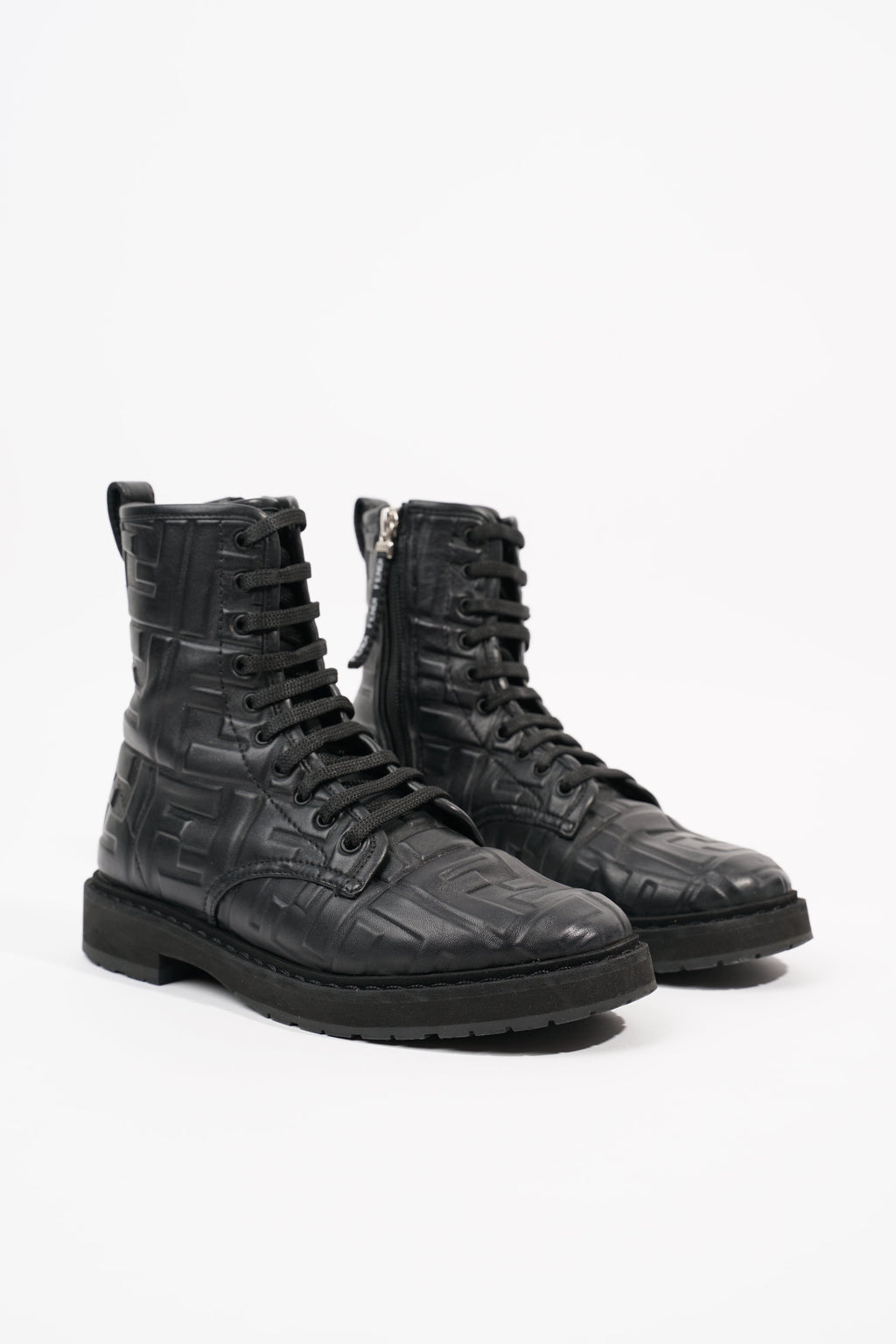 Fendi Womens Lace Up Boot Black EU 35.5 / UK 2.5