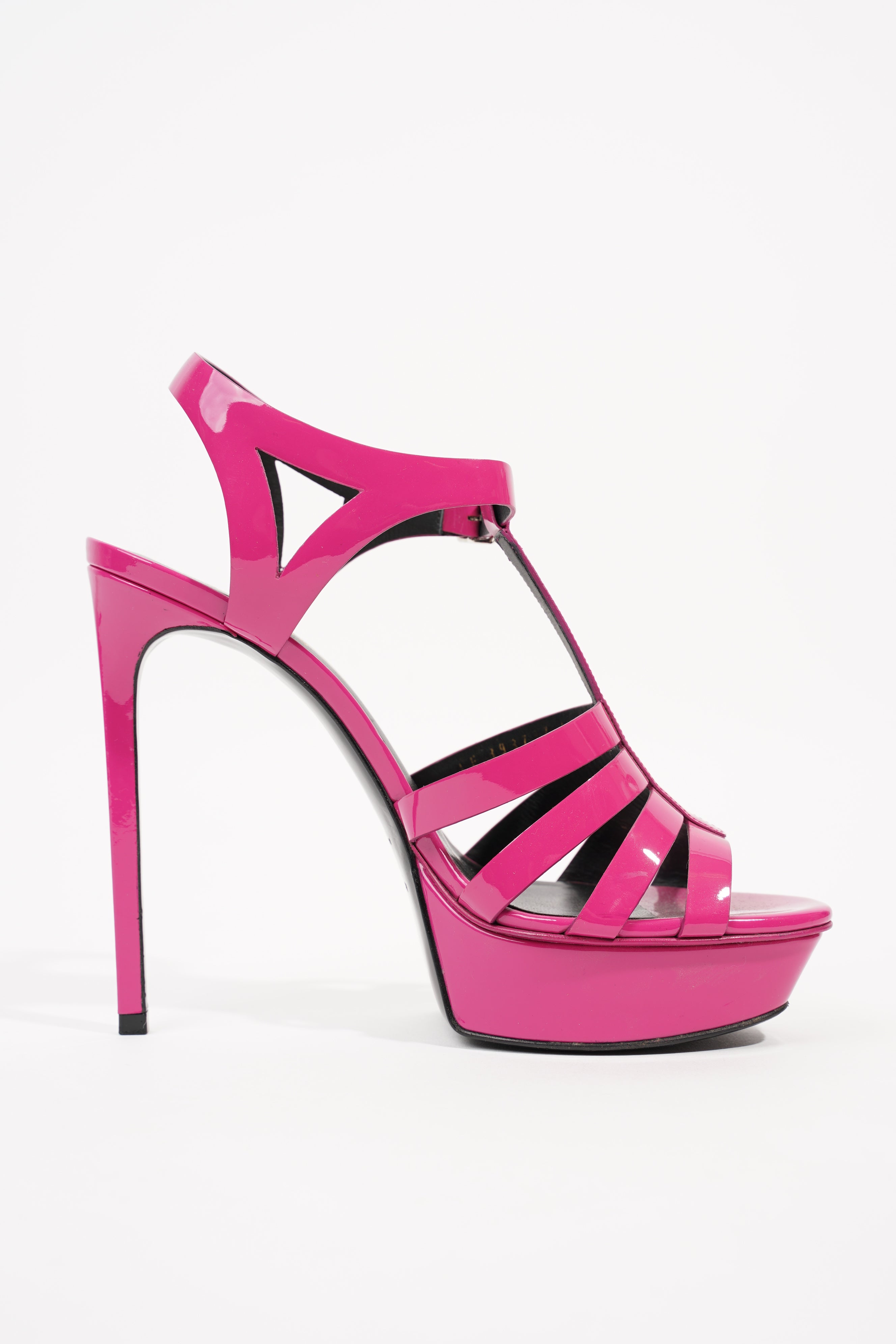 Saint Laurent Womens Tribute Platform Heel Dark Magenta EU 39 / UK 6