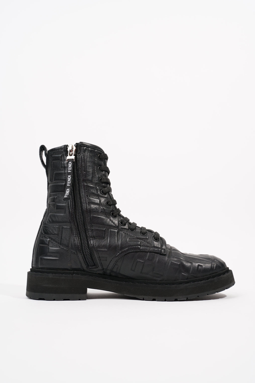 Fendi Womens Lace Up Boot Black EU 35.5 / UK 2.5