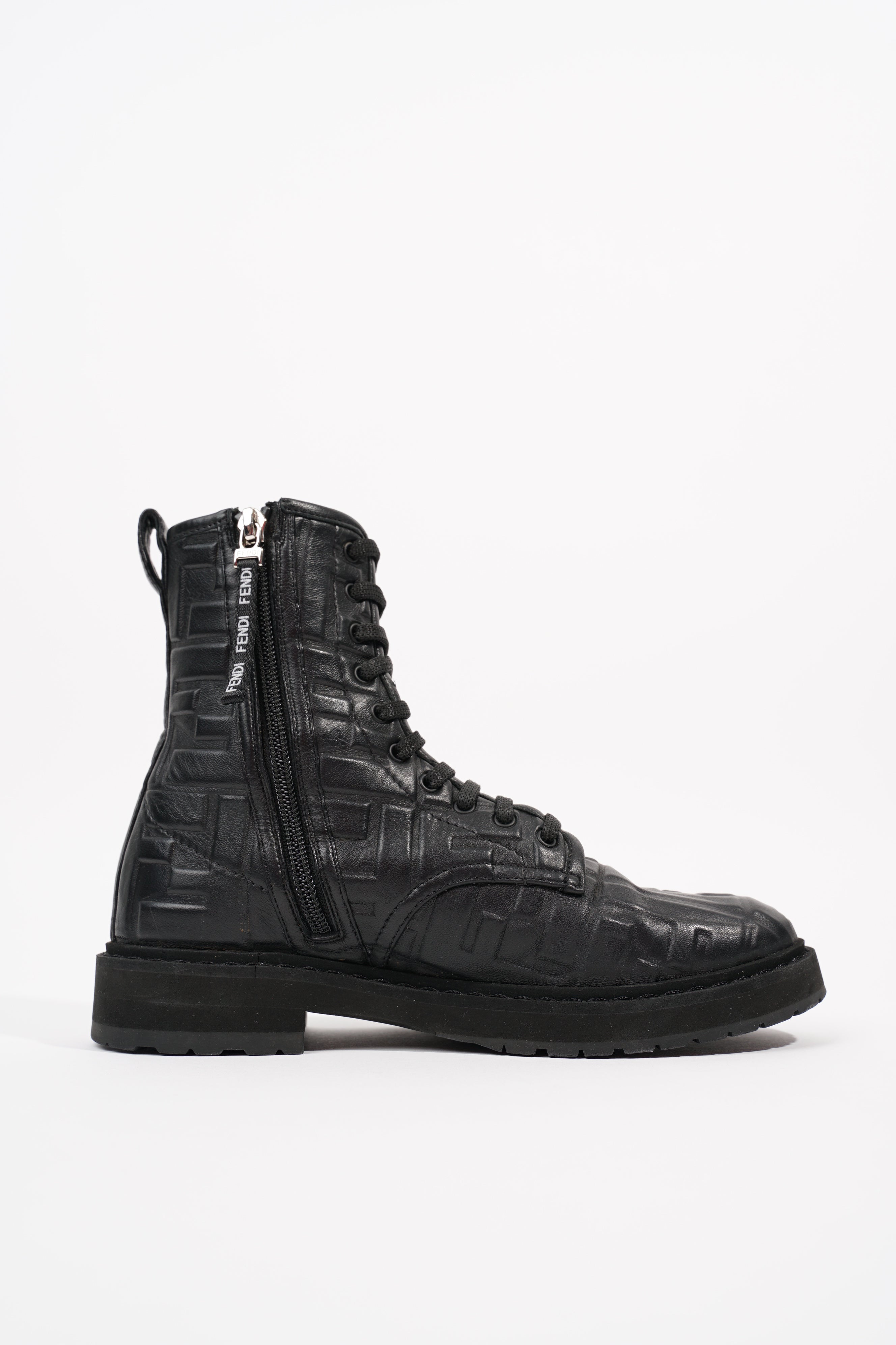Fendi Womens Lace Up Boot Black EU 35.5 / UK 2.5