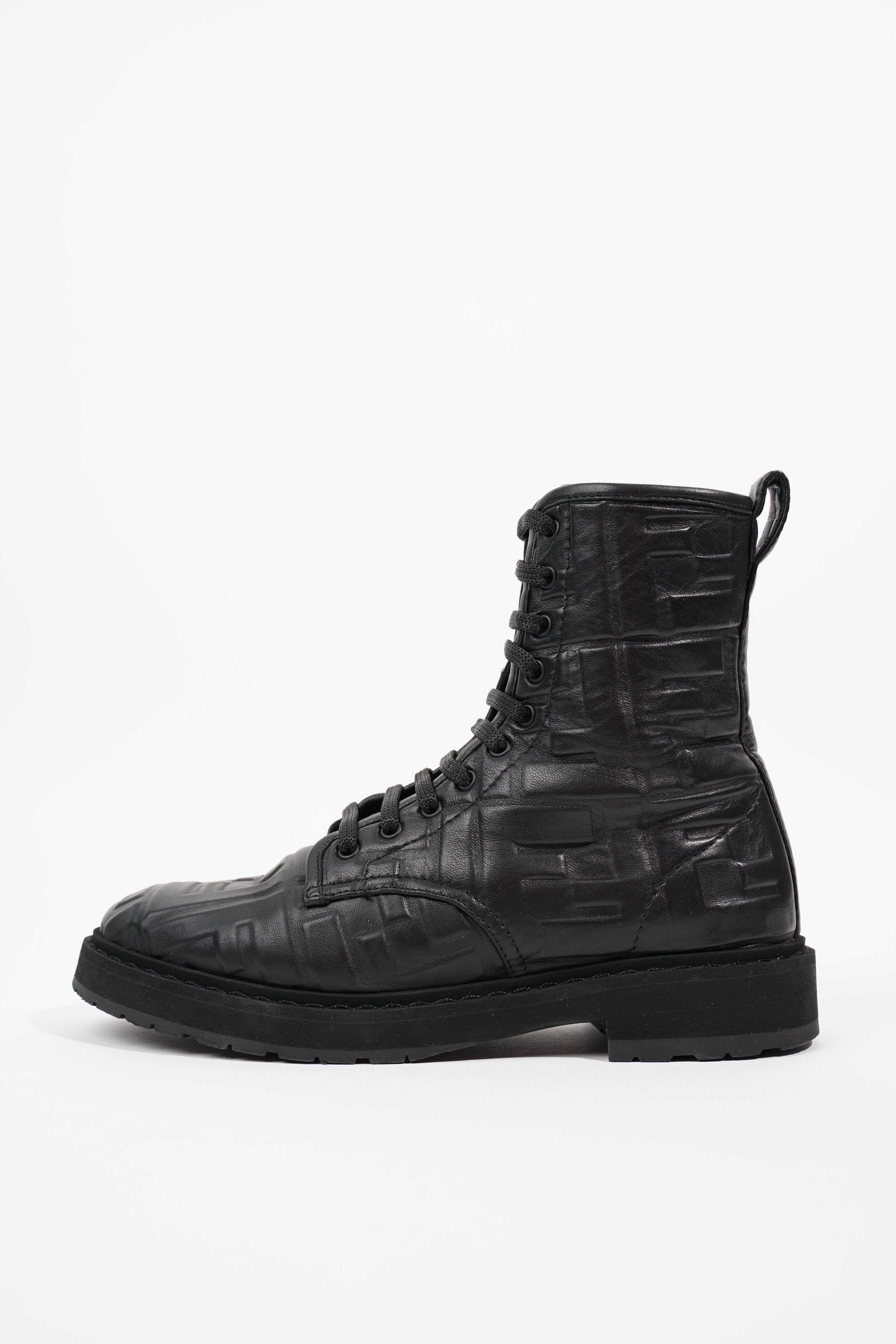 Fendi Womens Lace Up Boot Black EU 35.5 / UK 2.5