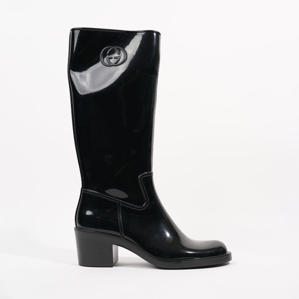 Gucci Womens GG Rainboot Black EU 40 / UK 7