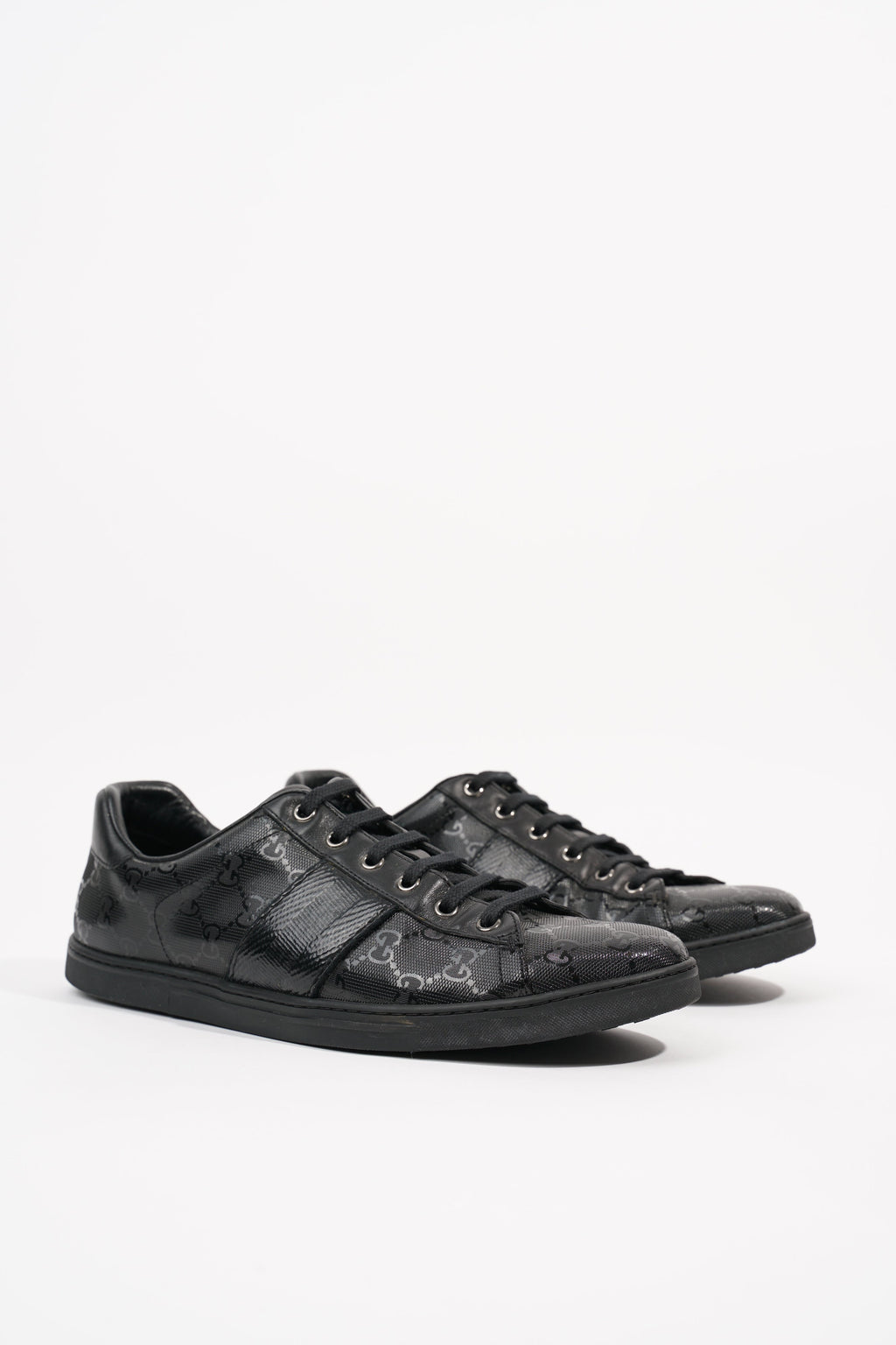 Gucci Mens Guccissima Low Top Sneaker Black EU 40.5 / UK 6.5