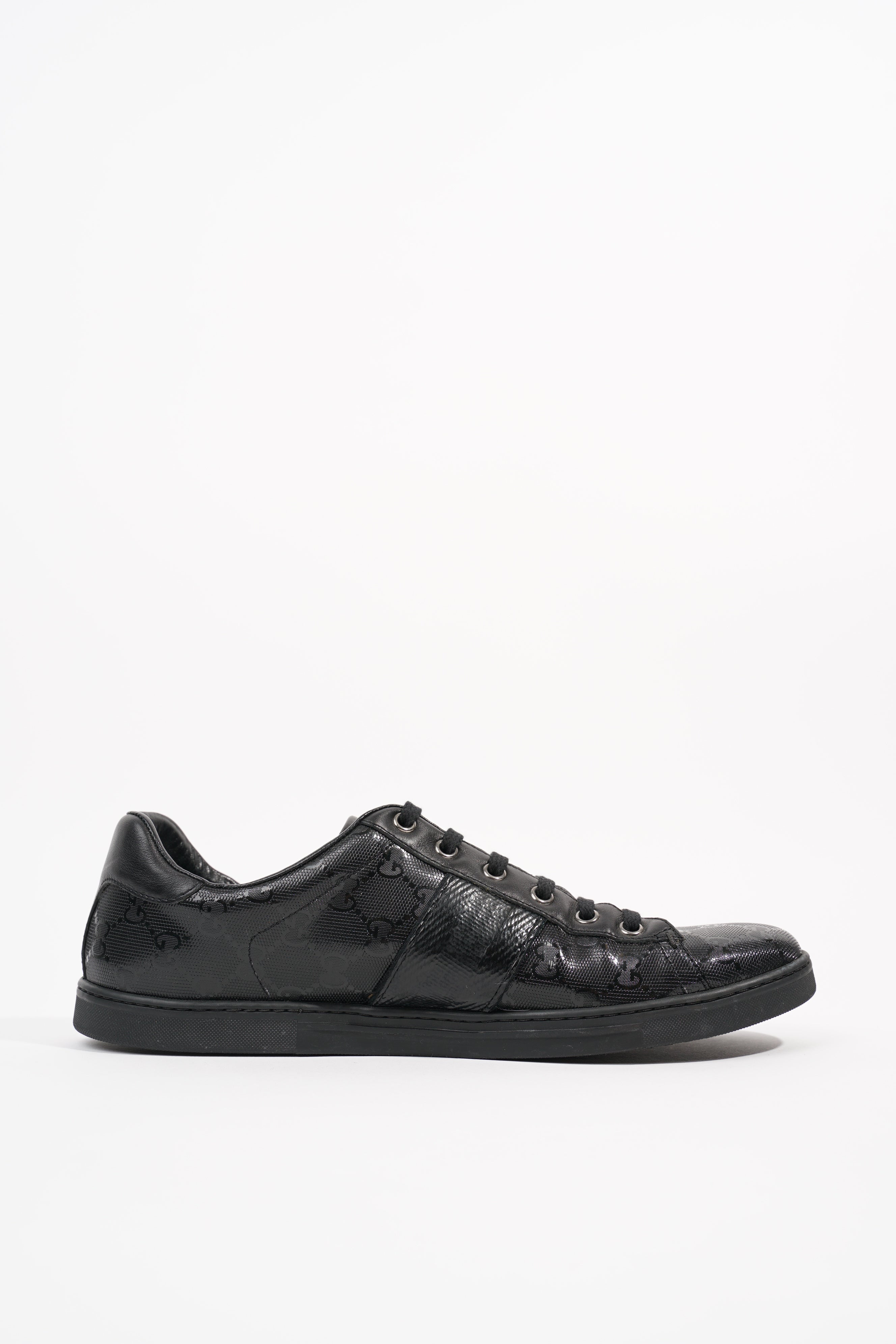 Gucci Mens Guccissima Low Top Sneaker Black EU 40.5 / UK 6.5