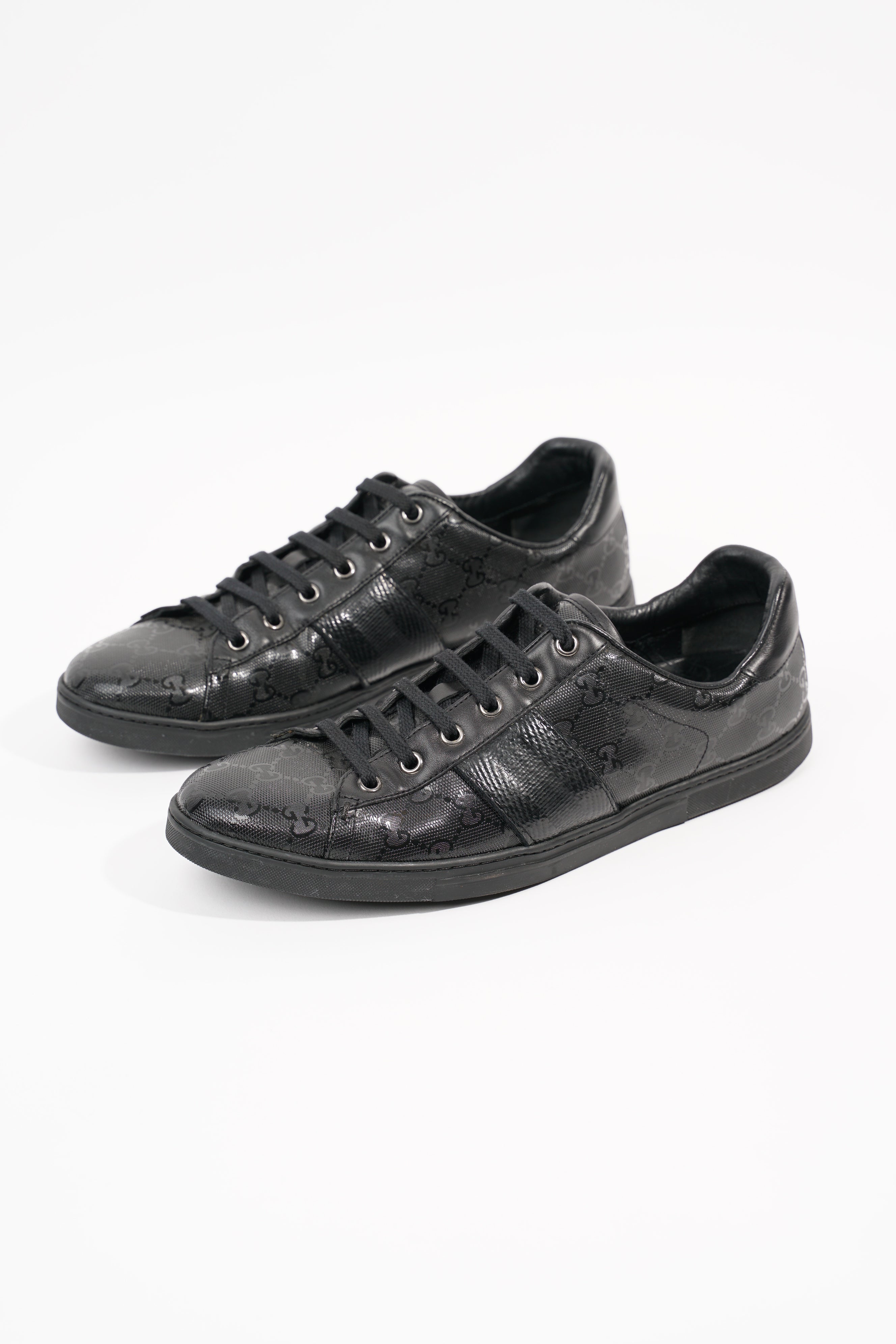 Gucci Mens Guccissima Low Top Sneaker Black EU 40.5 / UK 6.5