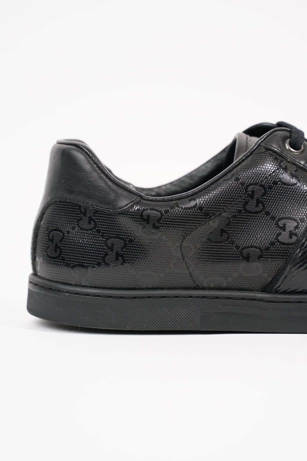 Gucci Mens Guccissima Low Top Sneaker Black EU 40.5 / UK 6.5