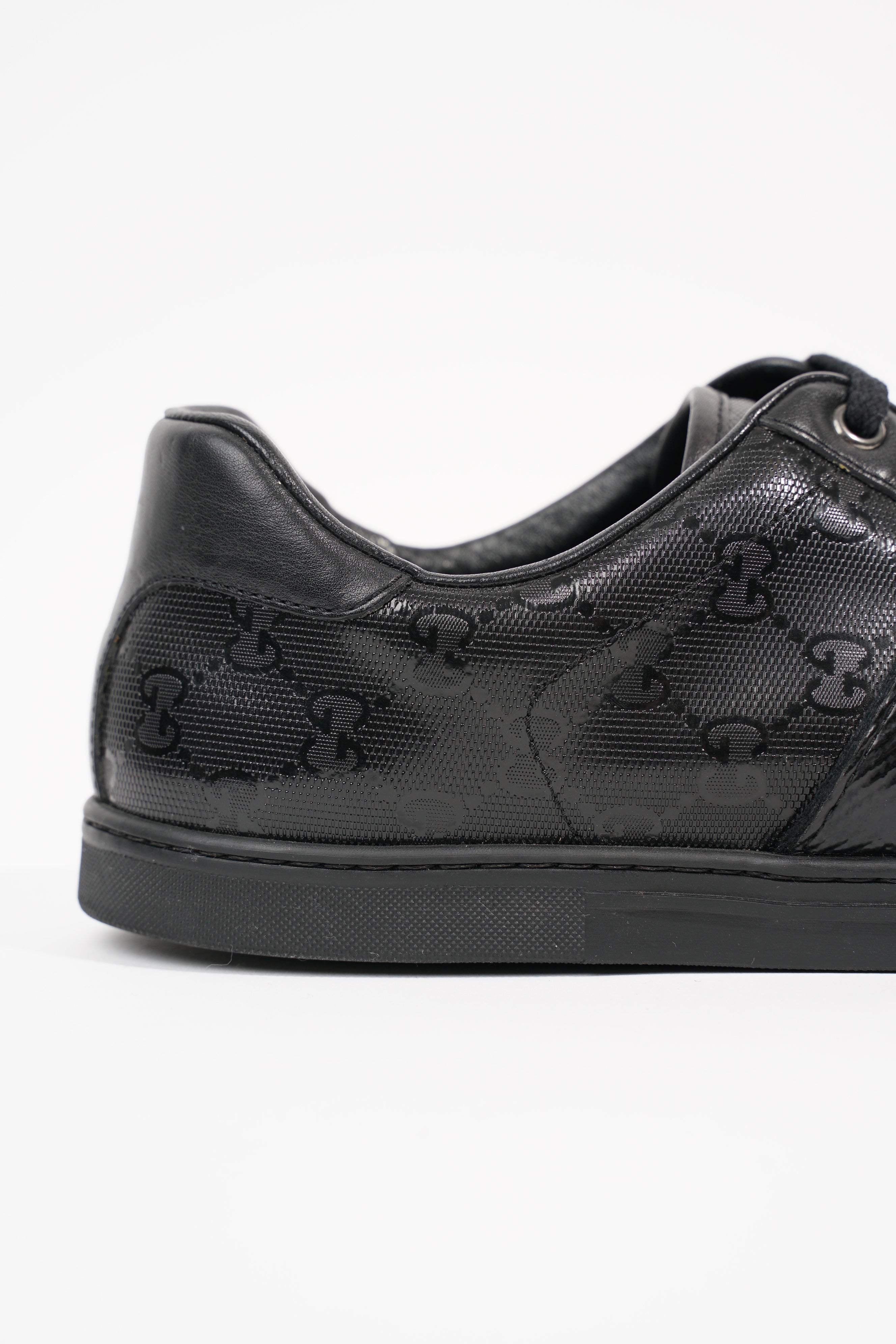 Gucci Mens Guccissima Low Top Sneaker Black EU 40.5 / UK 6.5