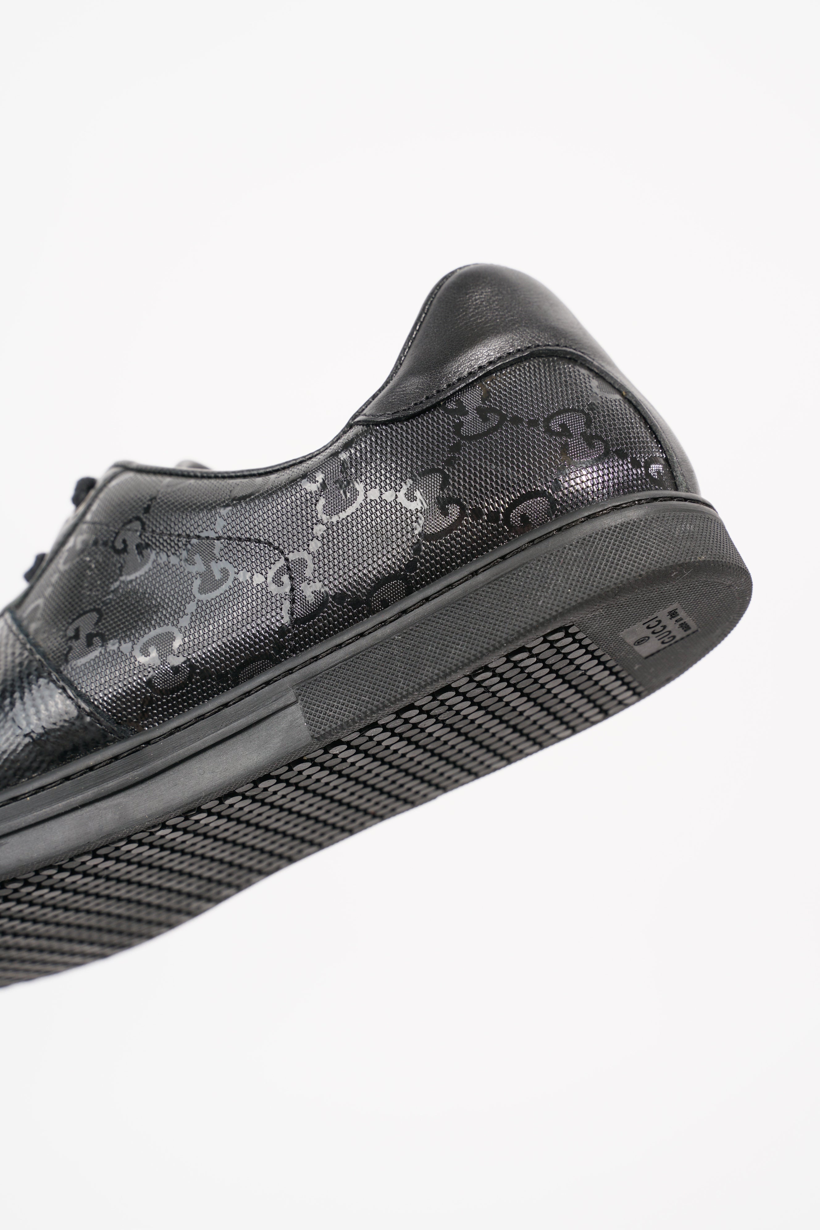 Gucci Mens Guccissima Low Top Sneaker Black EU 40.5 / UK 6.5