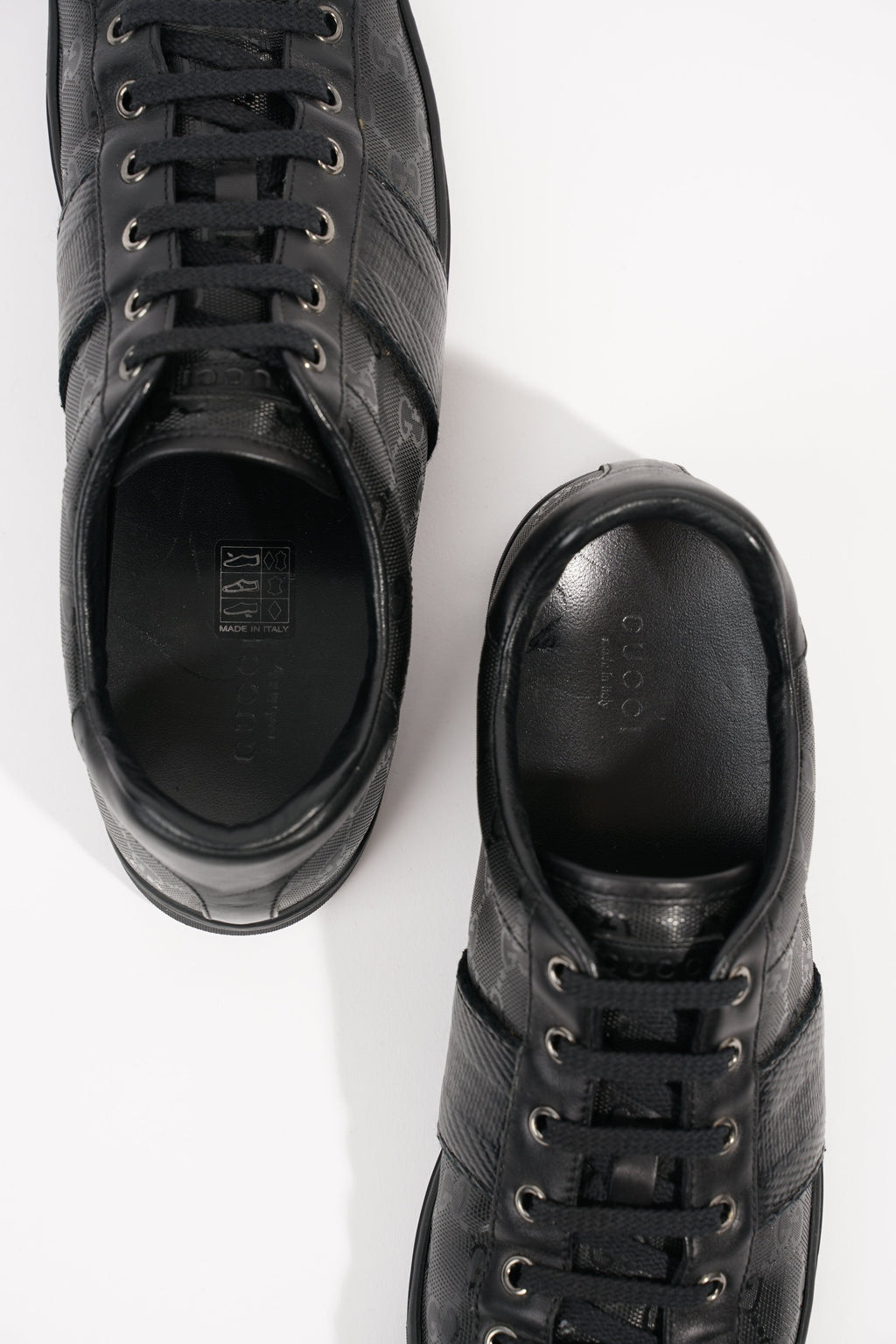 Gucci Mens Guccissima Low Top Sneaker Black EU 40.5 / UK 6.5
