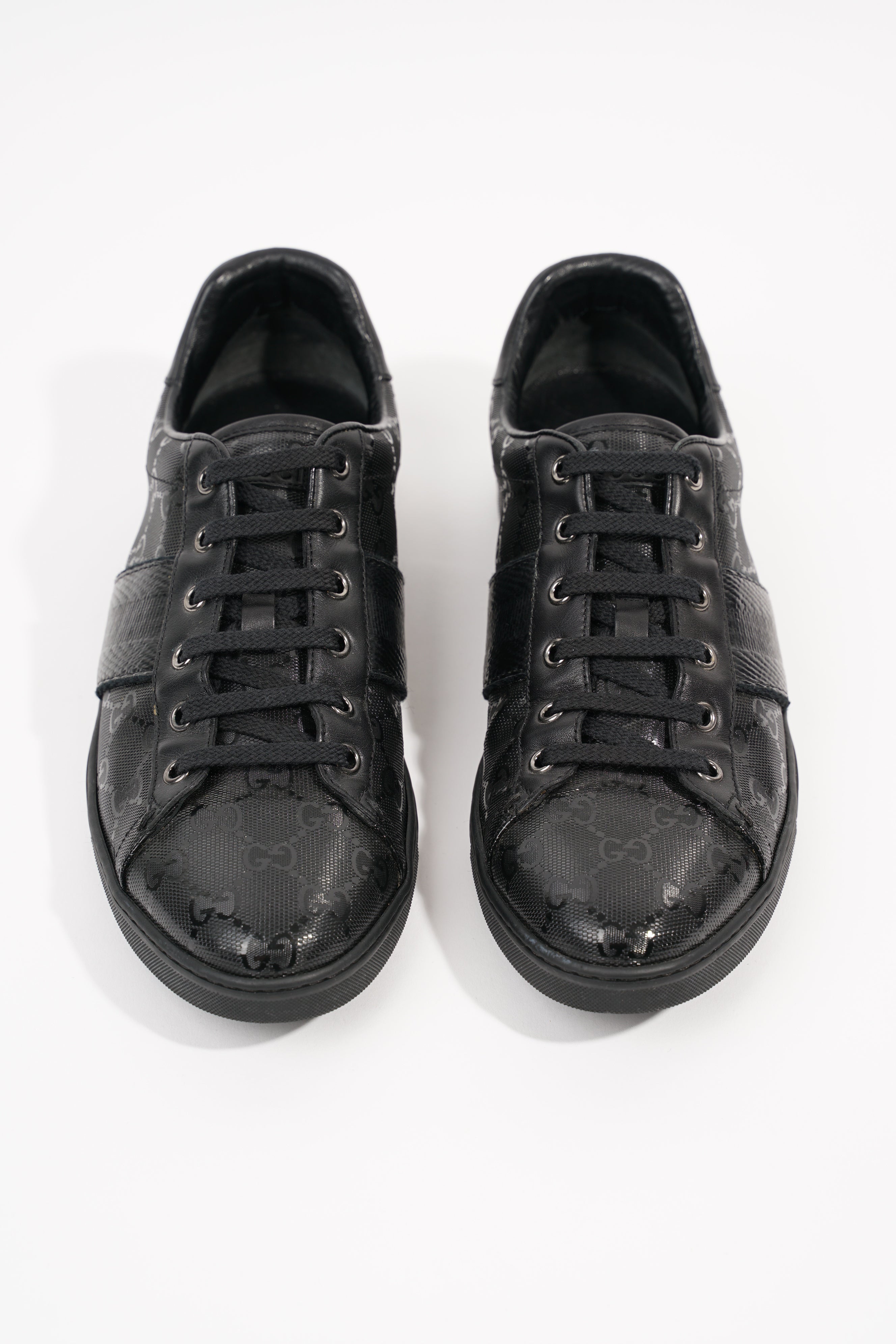 Gucci Mens Guccissima Low Top Sneaker Black EU 40.5 / UK 6.5