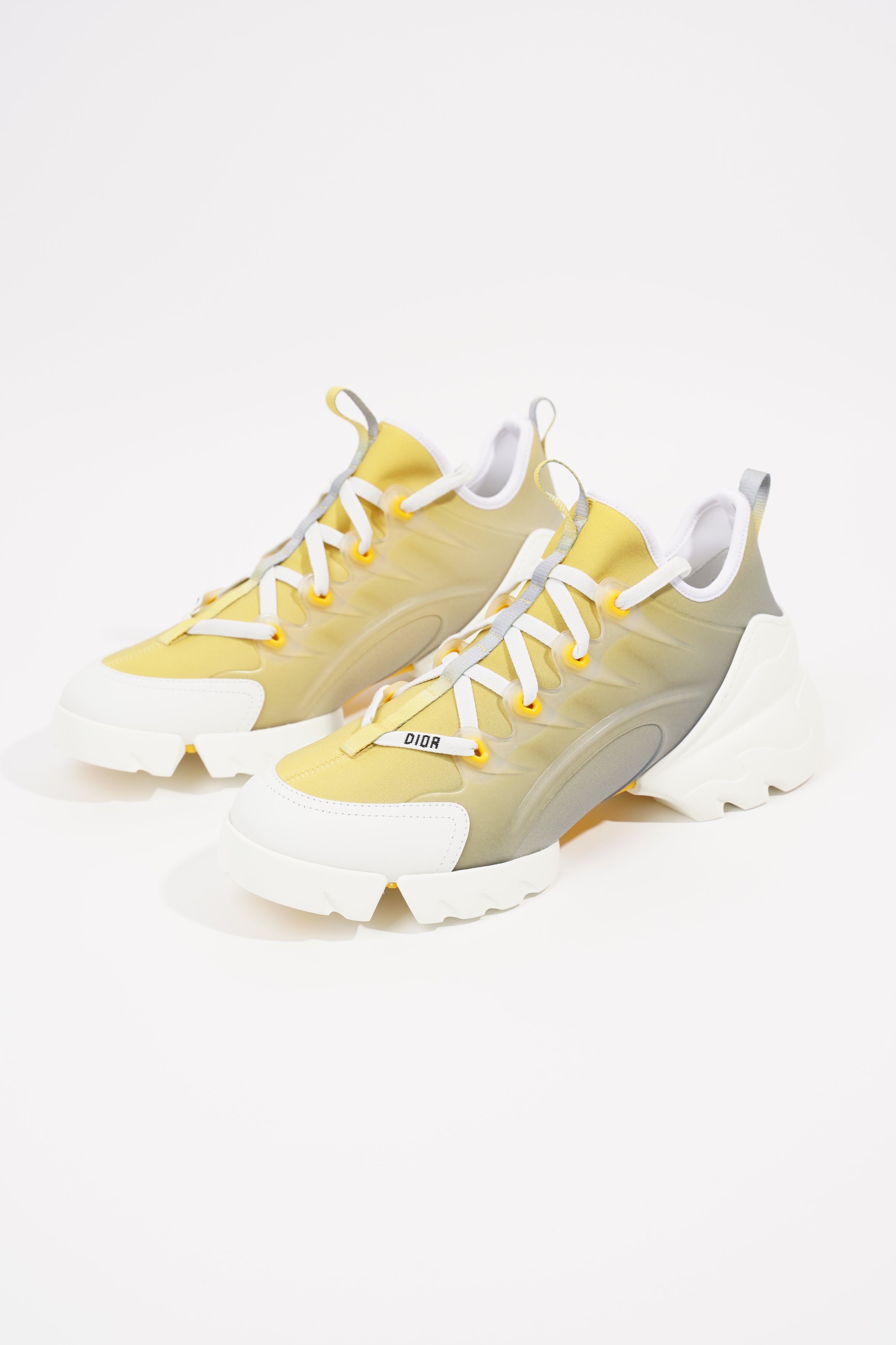 Christian Dior Womens D-Connect Yellow / White EU 41 / UK 8