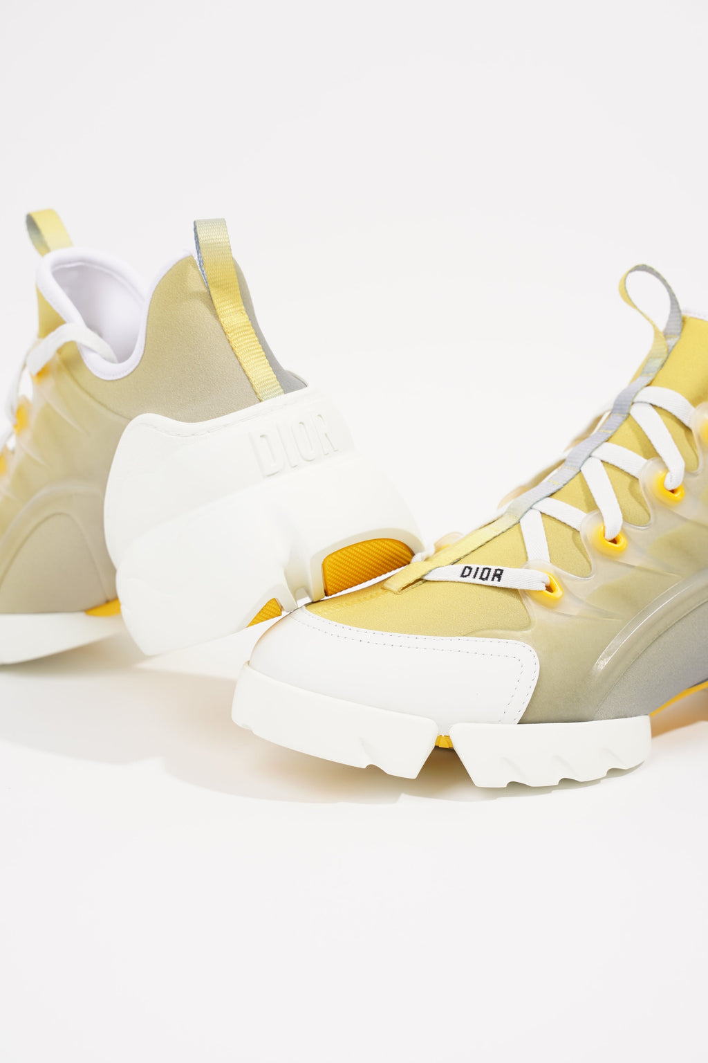 Christian Dior Womens D-Connect Yellow / White EU 41 / UK 8