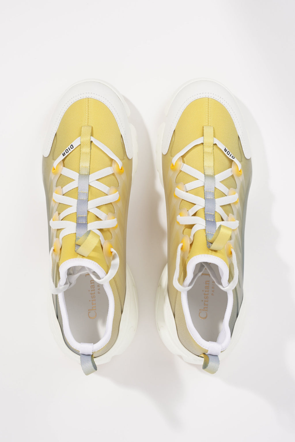Christian Dior Womens D-Connect Yellow / White EU 41 / UK 8