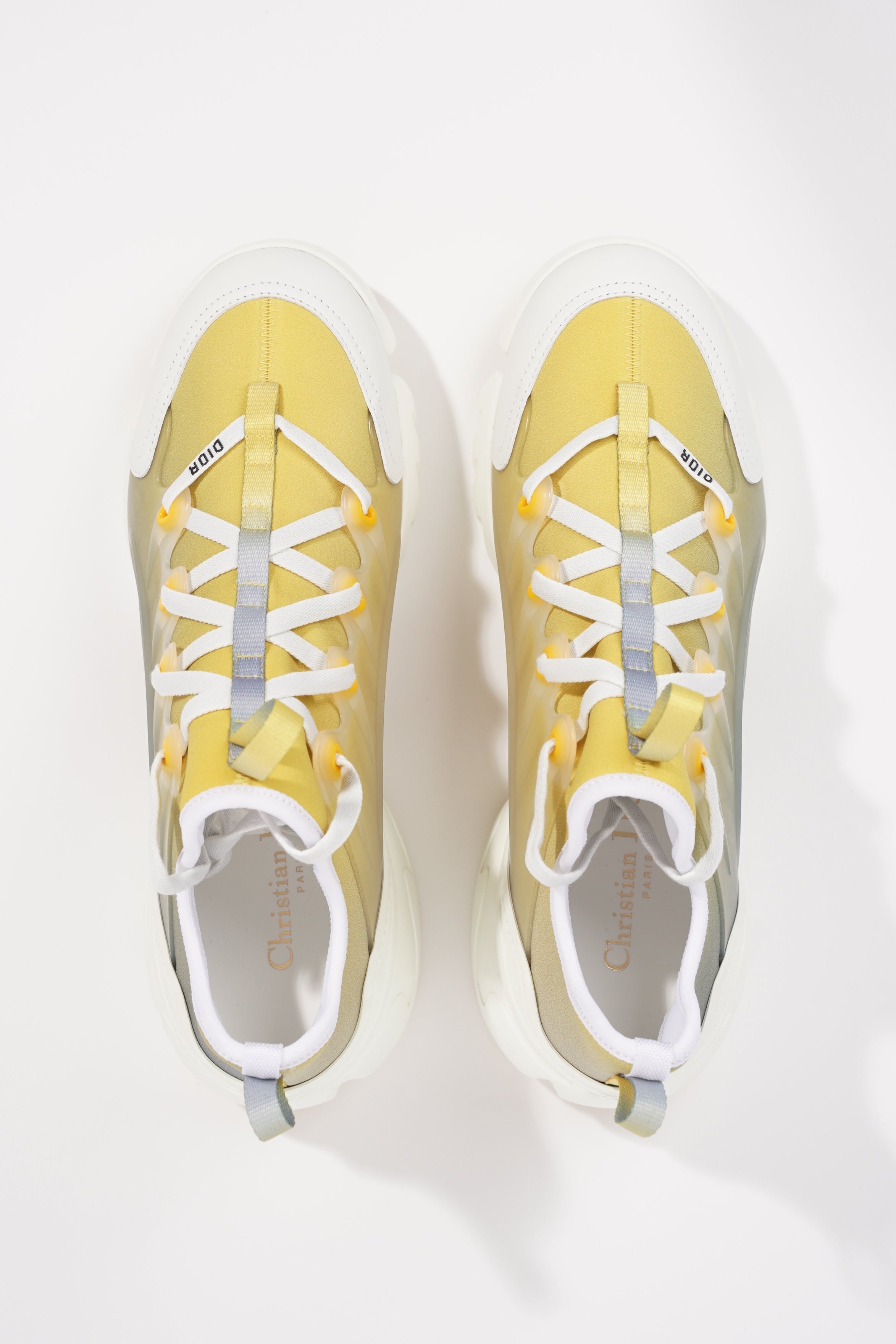 Christian Dior Womens D-Connect Yellow / White EU 41 / UK 8