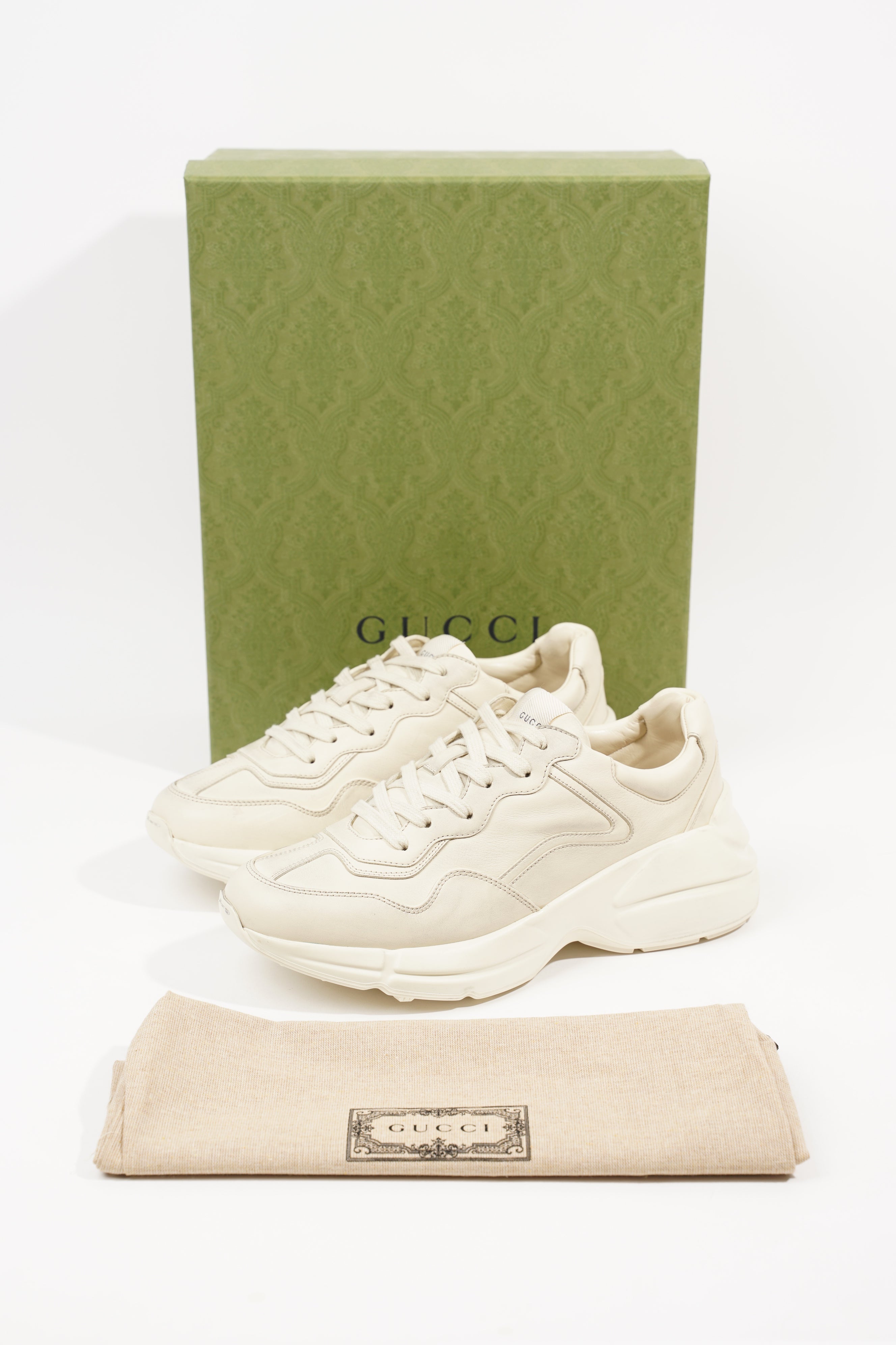 Gucci Mens Rhyton Sneaker Ivory EU 41 / UK 7