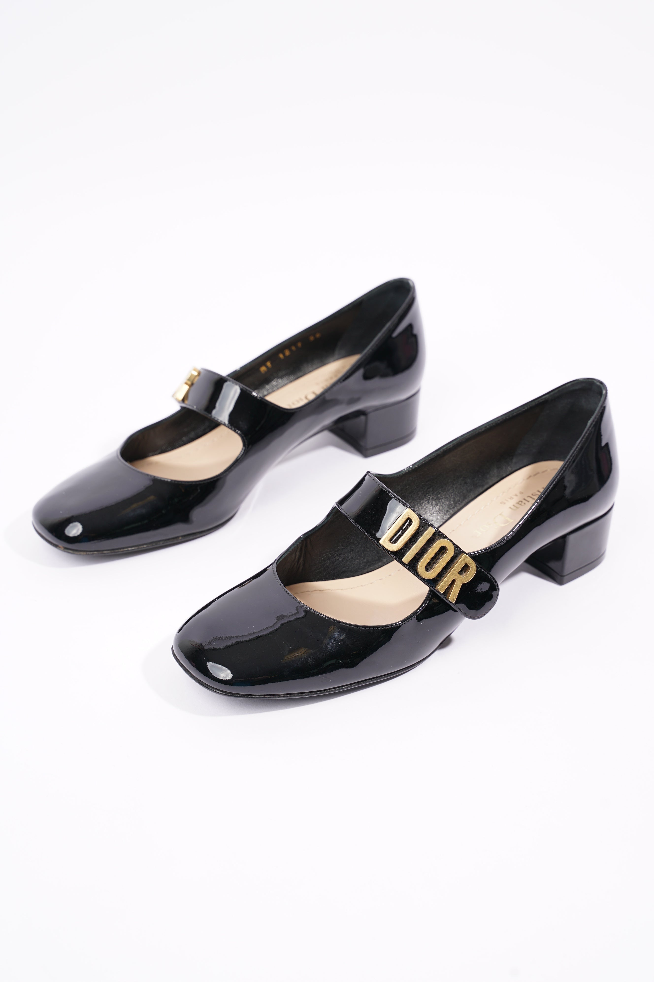 Christian Dior Womens Baby D Patent Black EU 36 / UK 3