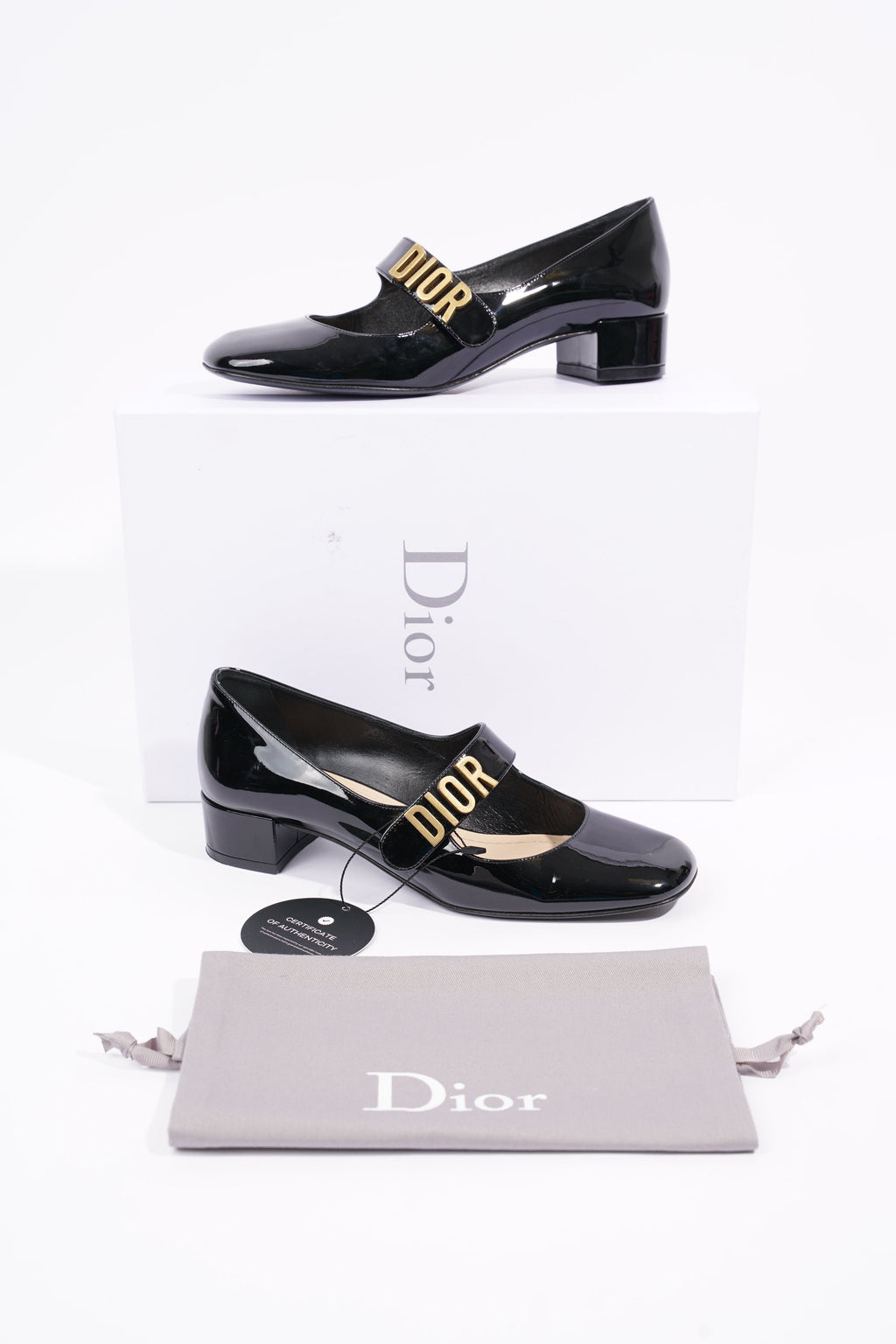 Christian Dior Womens Baby D Patent Black EU 36 / UK 3