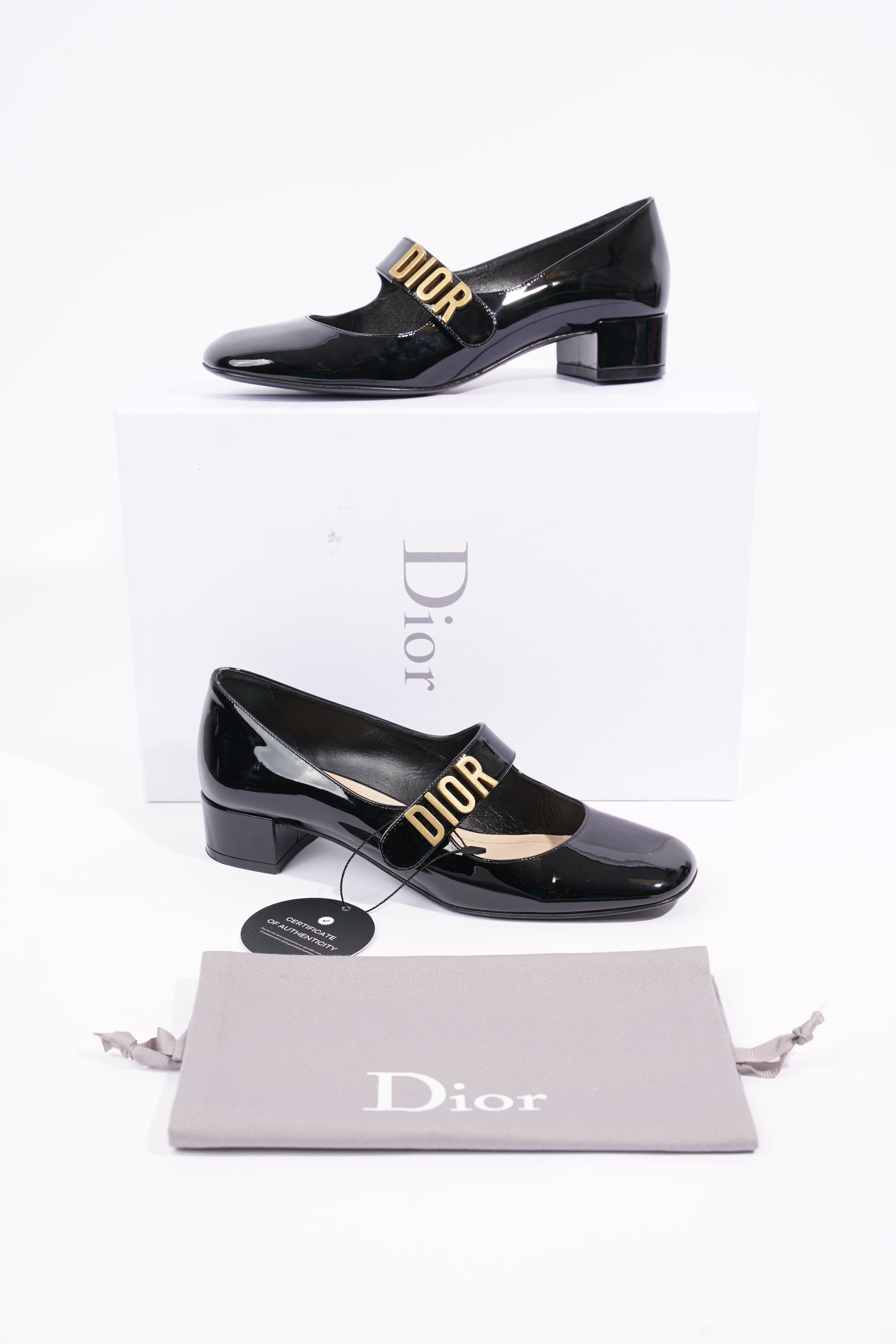 Christian Dior Womens Baby D Patent Black EU 36 / UK 3