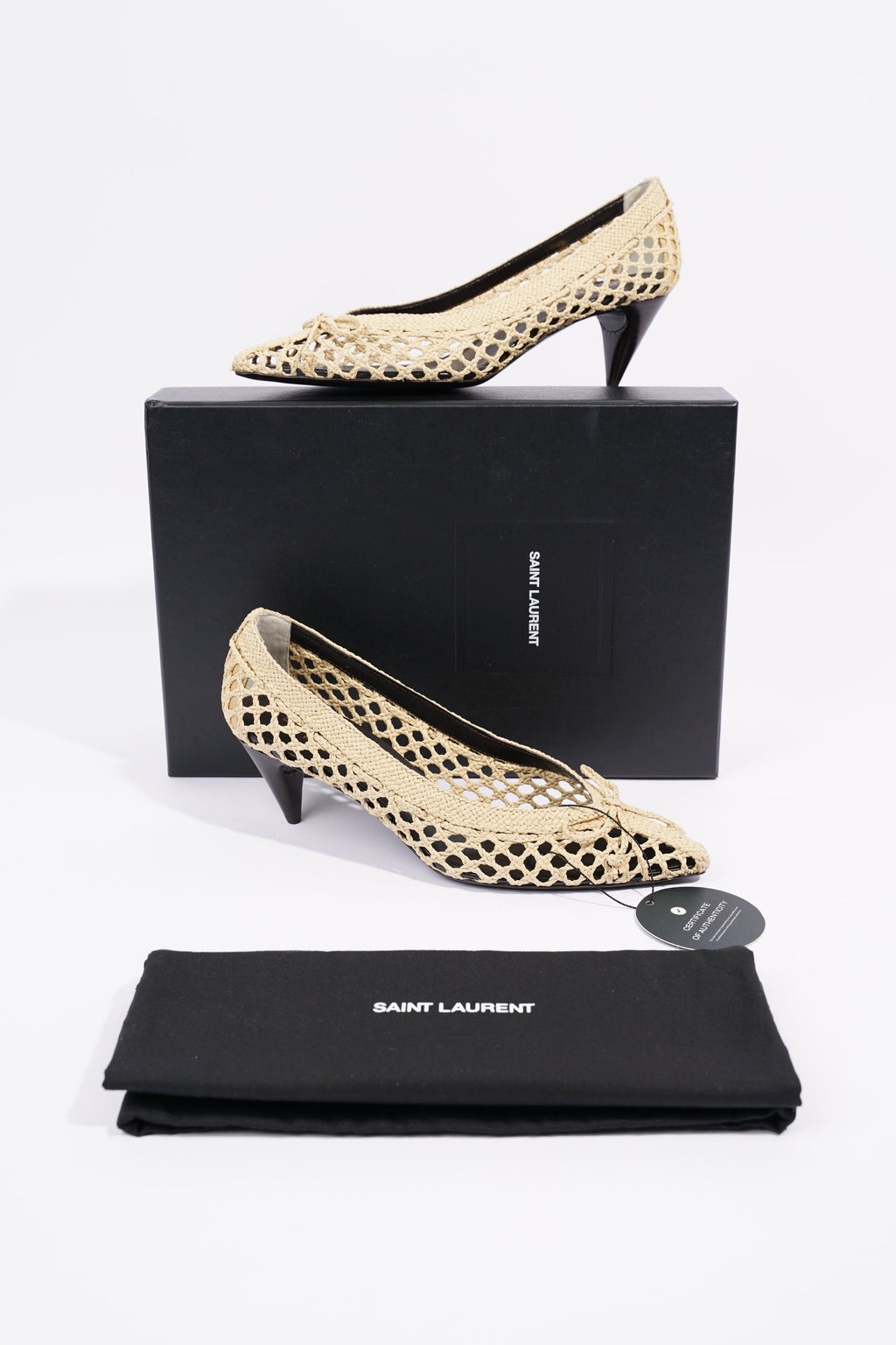 Saint Laurent Womens Kim 55 Beige EU 38 / UK 5