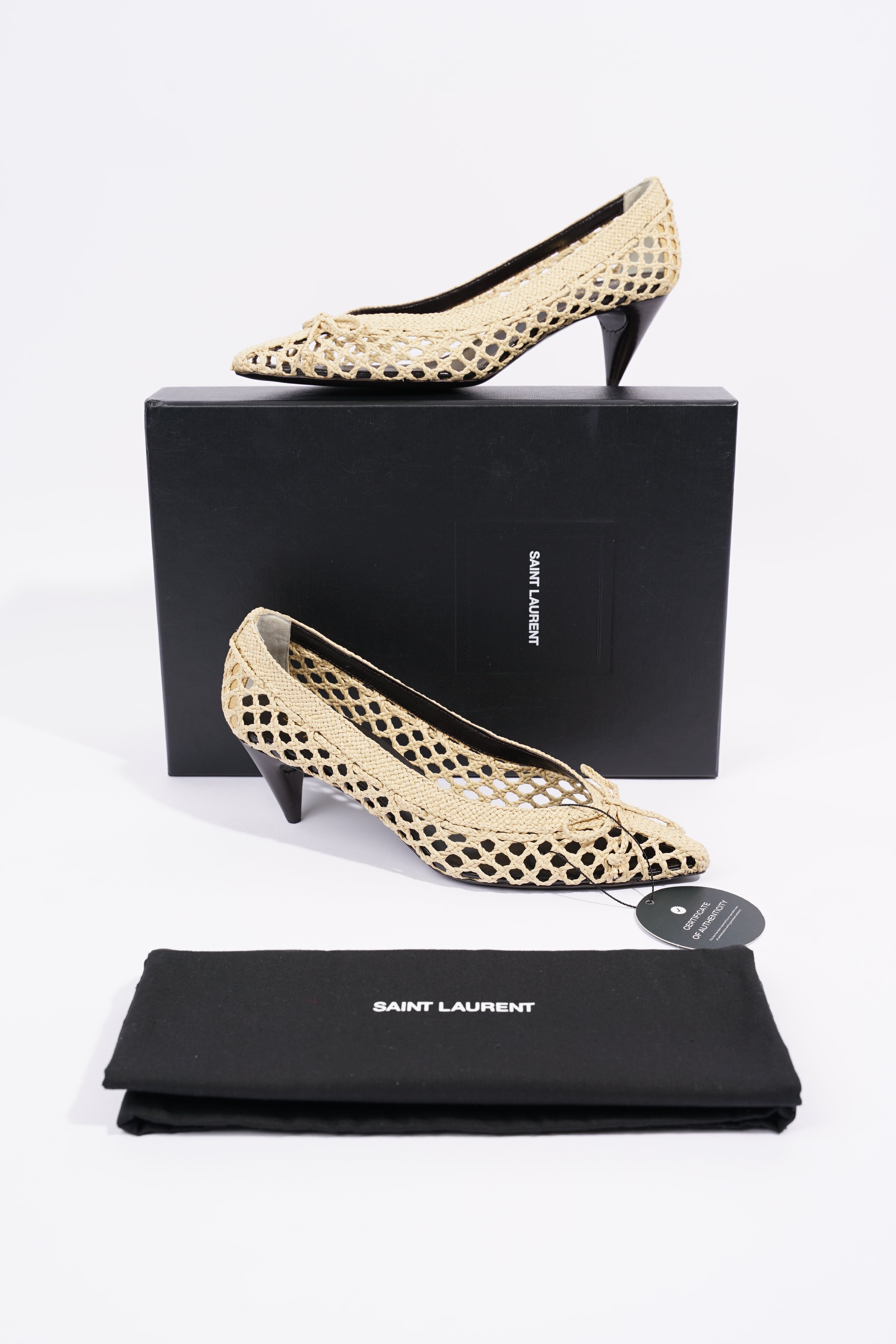 Saint Laurent Womens Kim 55 Beige EU 38 / UK 5
