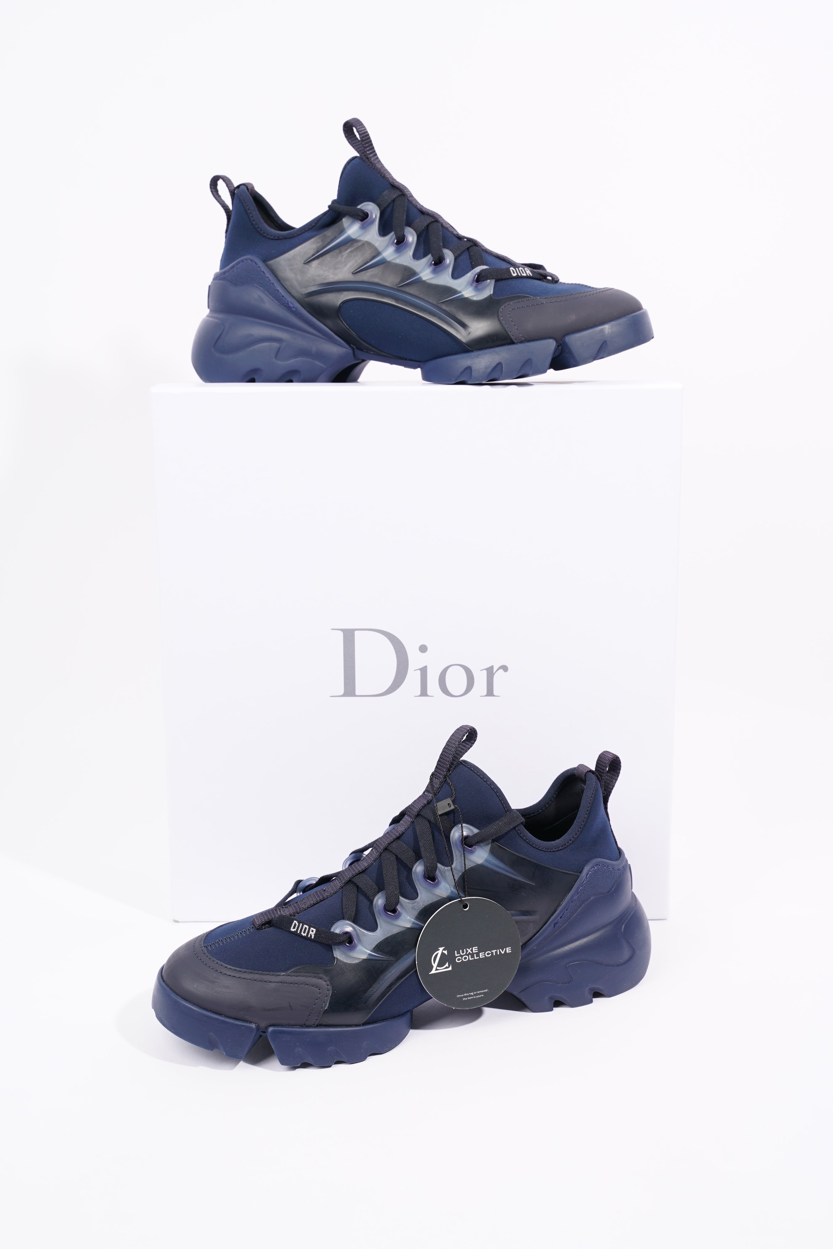 Christian Dior Womens D-Connect Navy EU 39.5 / UK 6.5